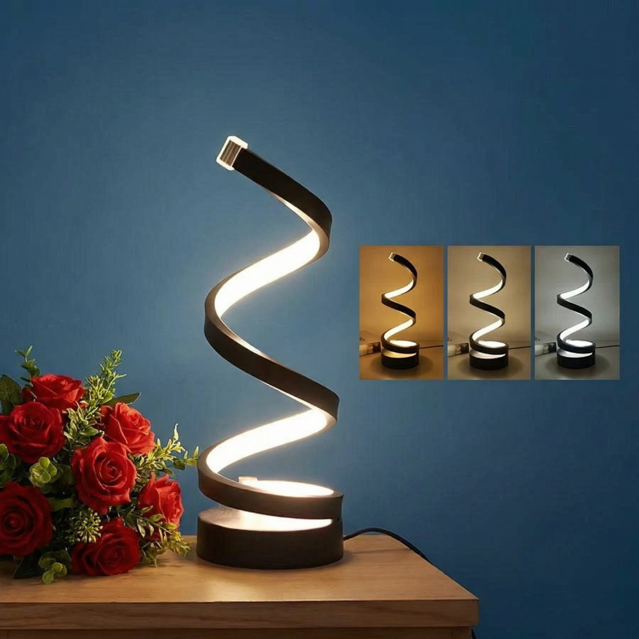 SpiralGlow | Stylish Modern USB Table Lamp with Dimmable Function
