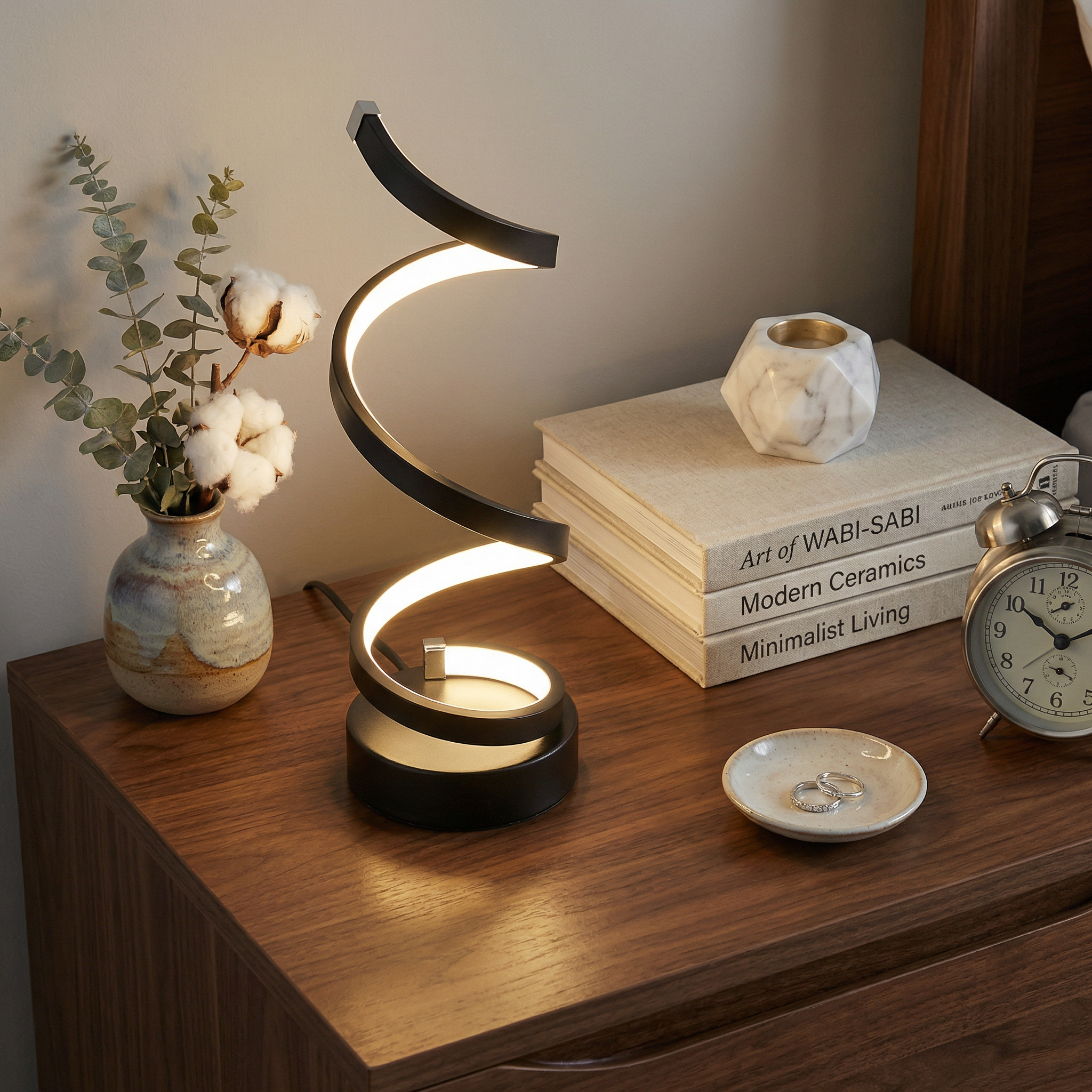 SpiralGlow | Stylish Modern USB Table Lamp with Dimmable Function