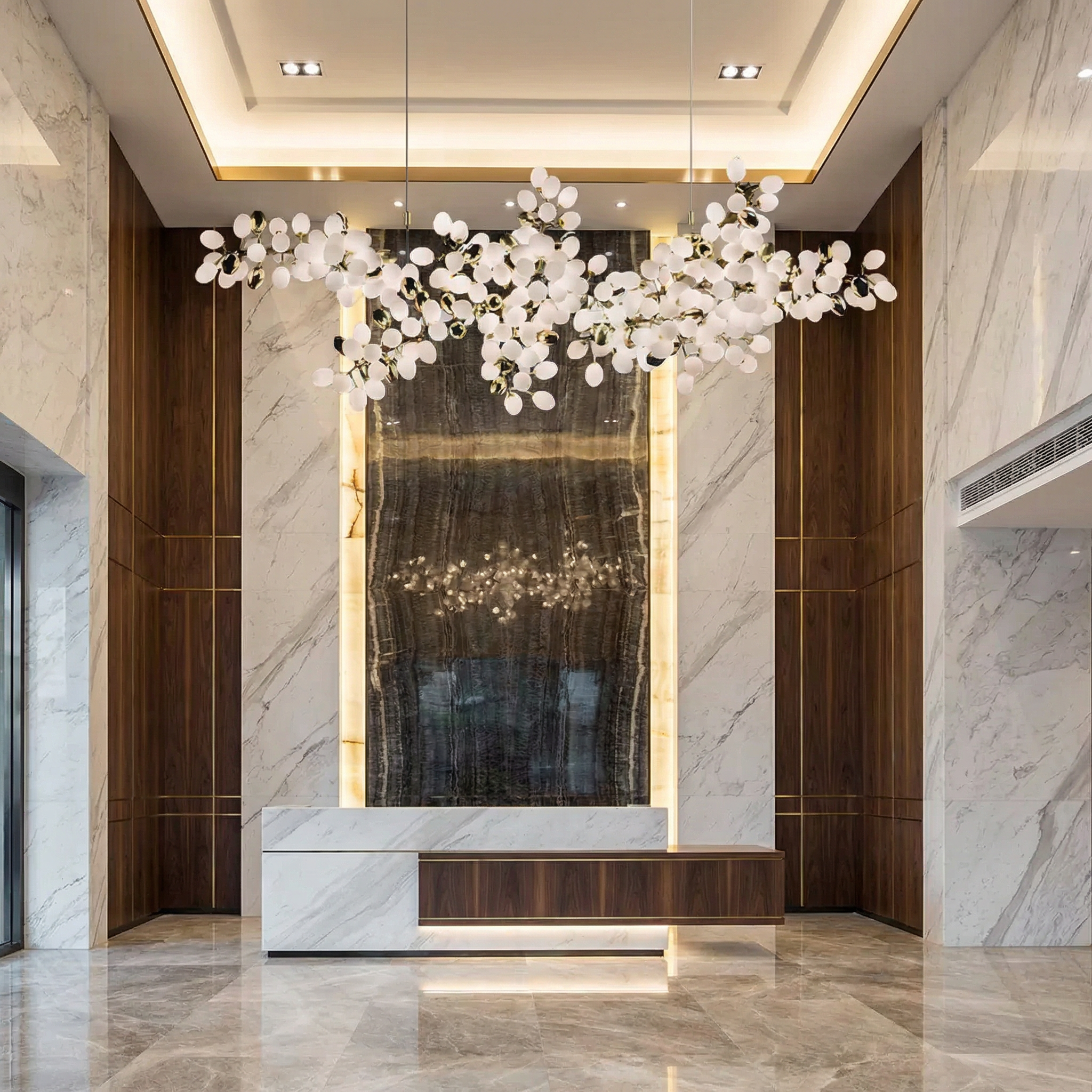 Fleurida | Crystal Chandelier Light with Adjustable Height | Elegant Design for Dining Room and Contemporary Spaces