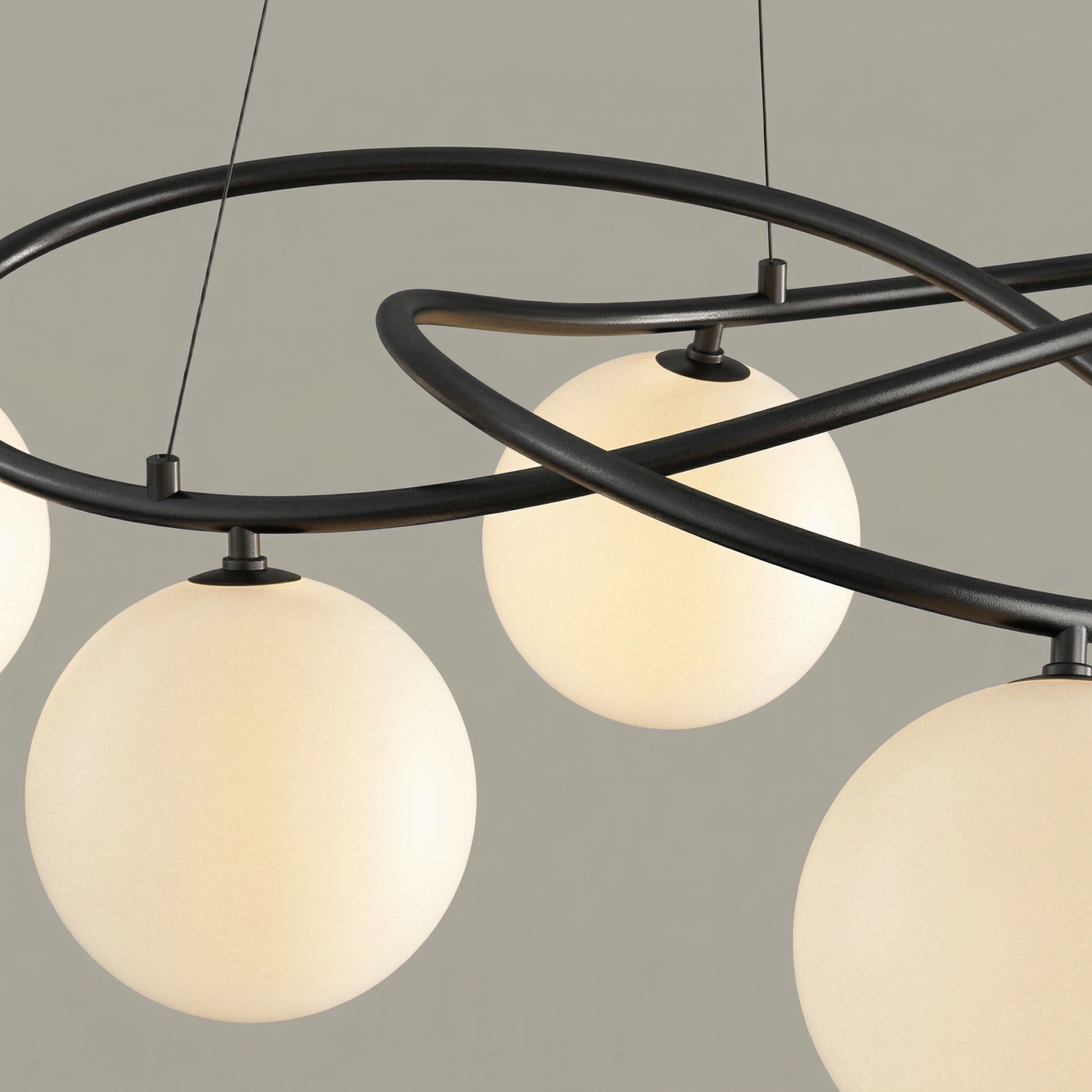 Nordic Retro | Black Chandelier Light with LED Bulbs | Height-Adjustable Vintage Design for Dining Room