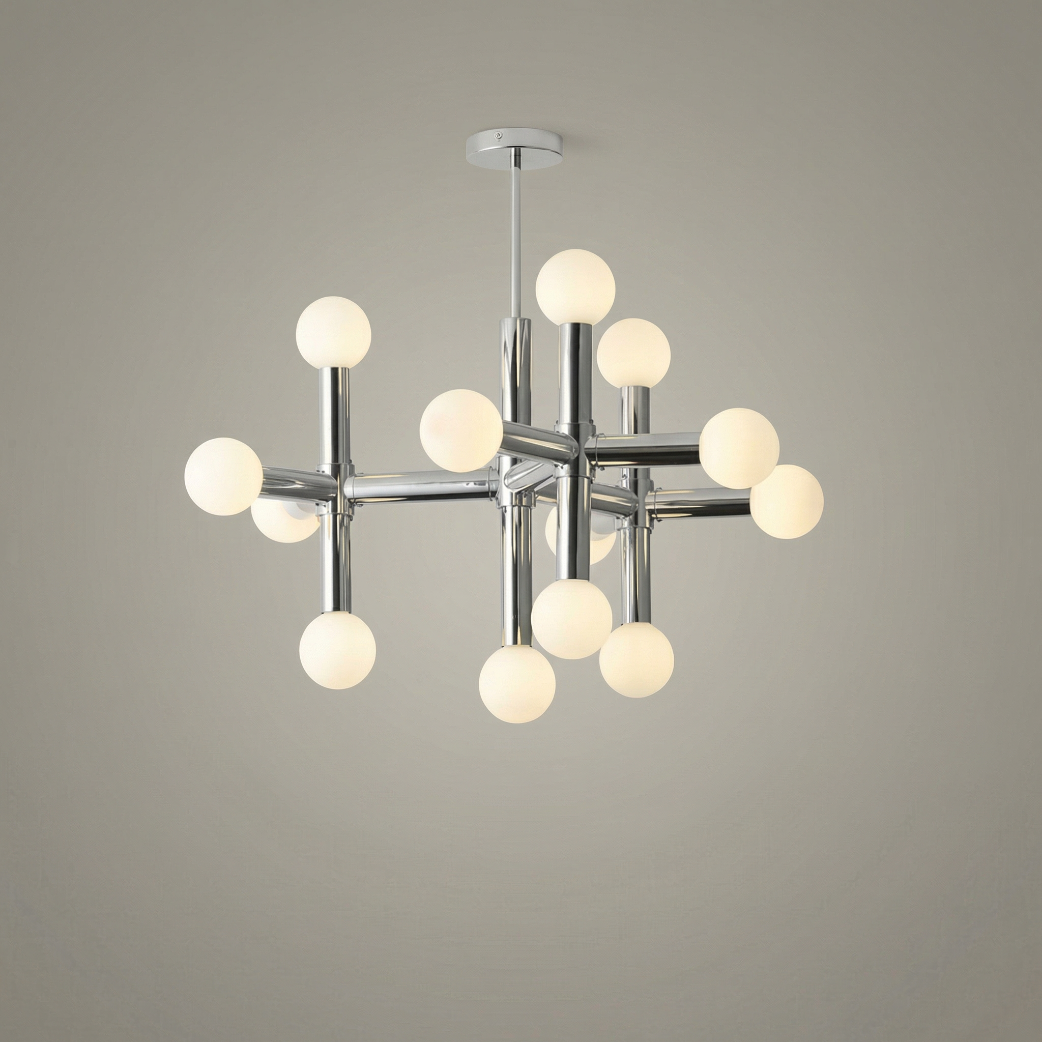 Contemporary Metal Chandelier Light with Adjustable Height & LED Bulbs | Geometric Design for Modern Dining Rooms