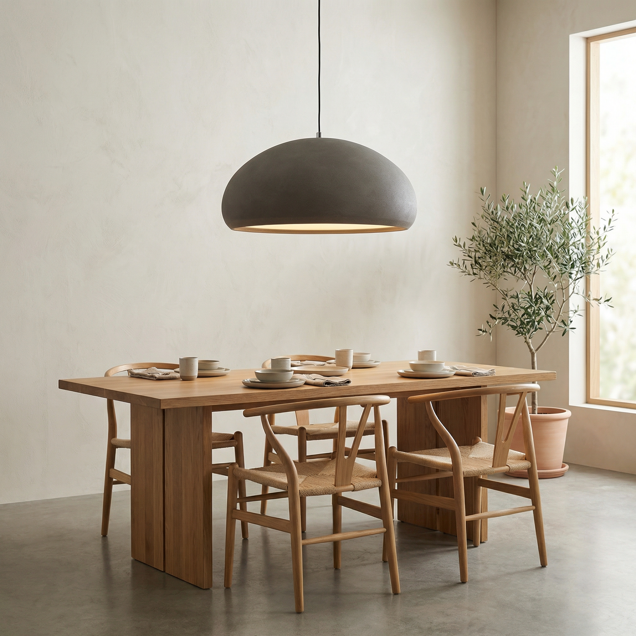 LodenStone | Elegant Sand-Textured Dome Pendant Light Fixture