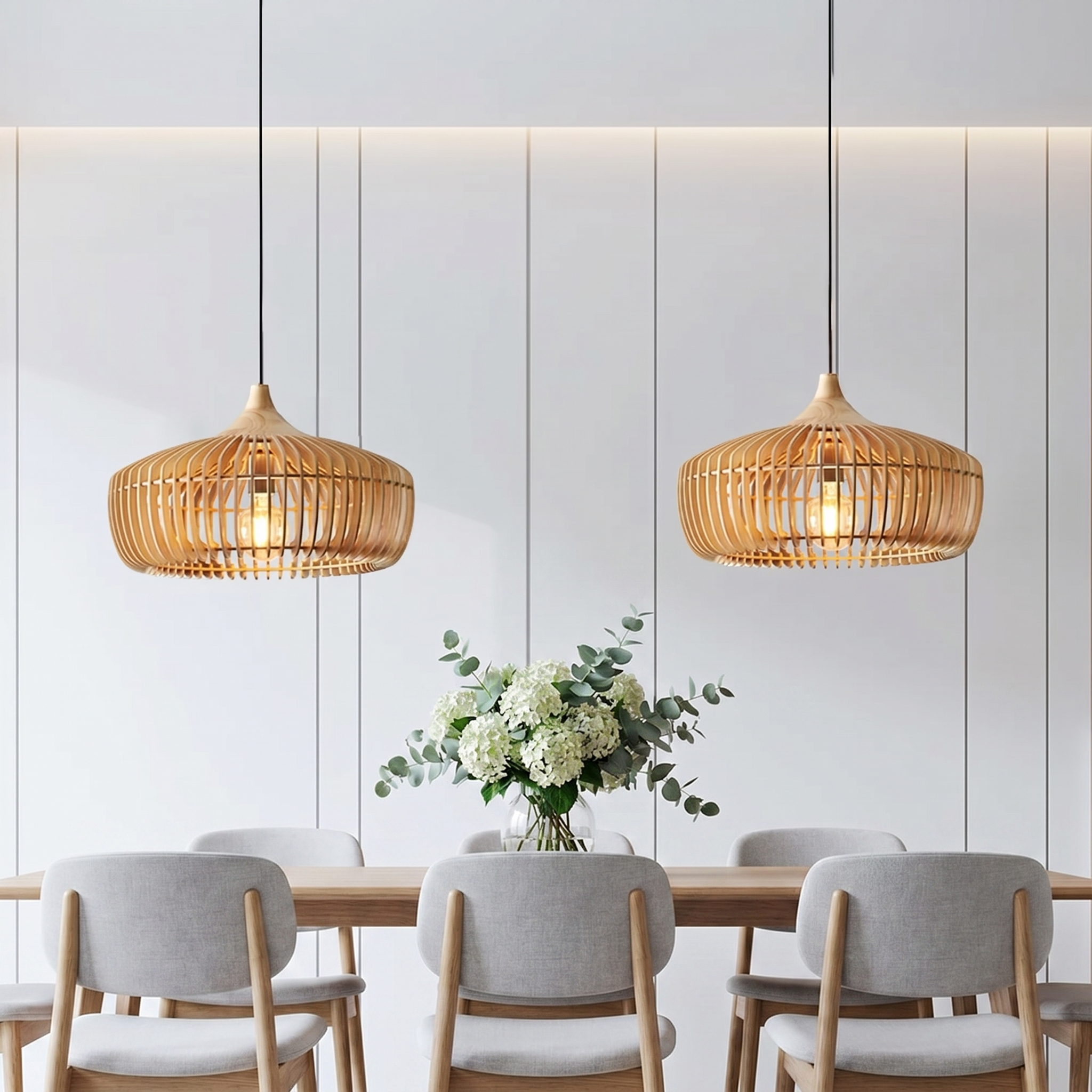 Elegant Natural Wood Nordic Kitchen Pendant Lighting | MutoWood