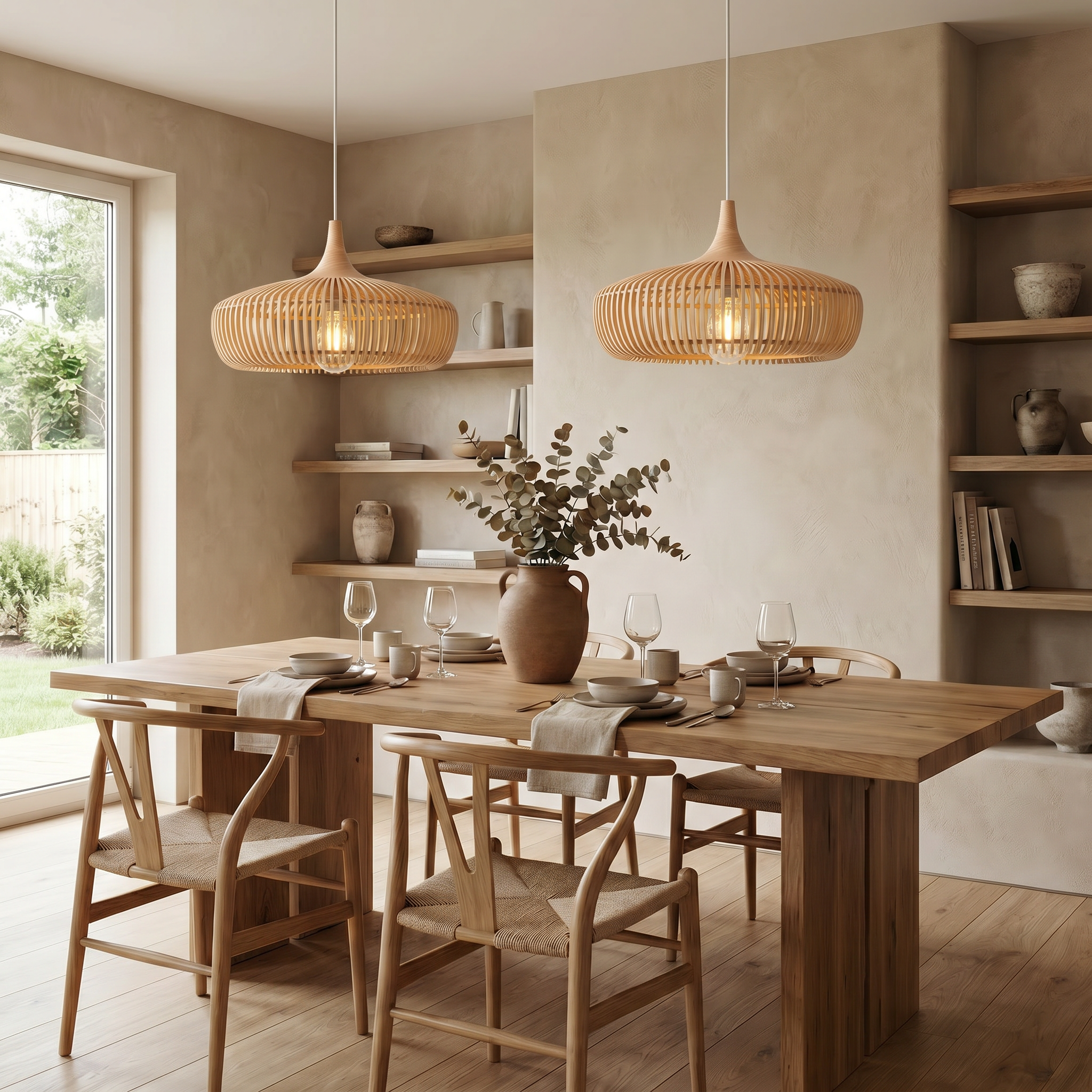 Elegant Natural Wood Nordic Kitchen Pendant Lighting | MutoWood