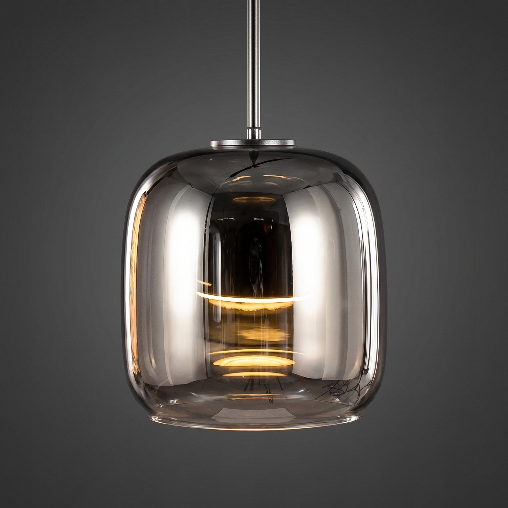EmberGlow | Elegant Smoky Gray Glass Kitchen Pendant Light Fixture