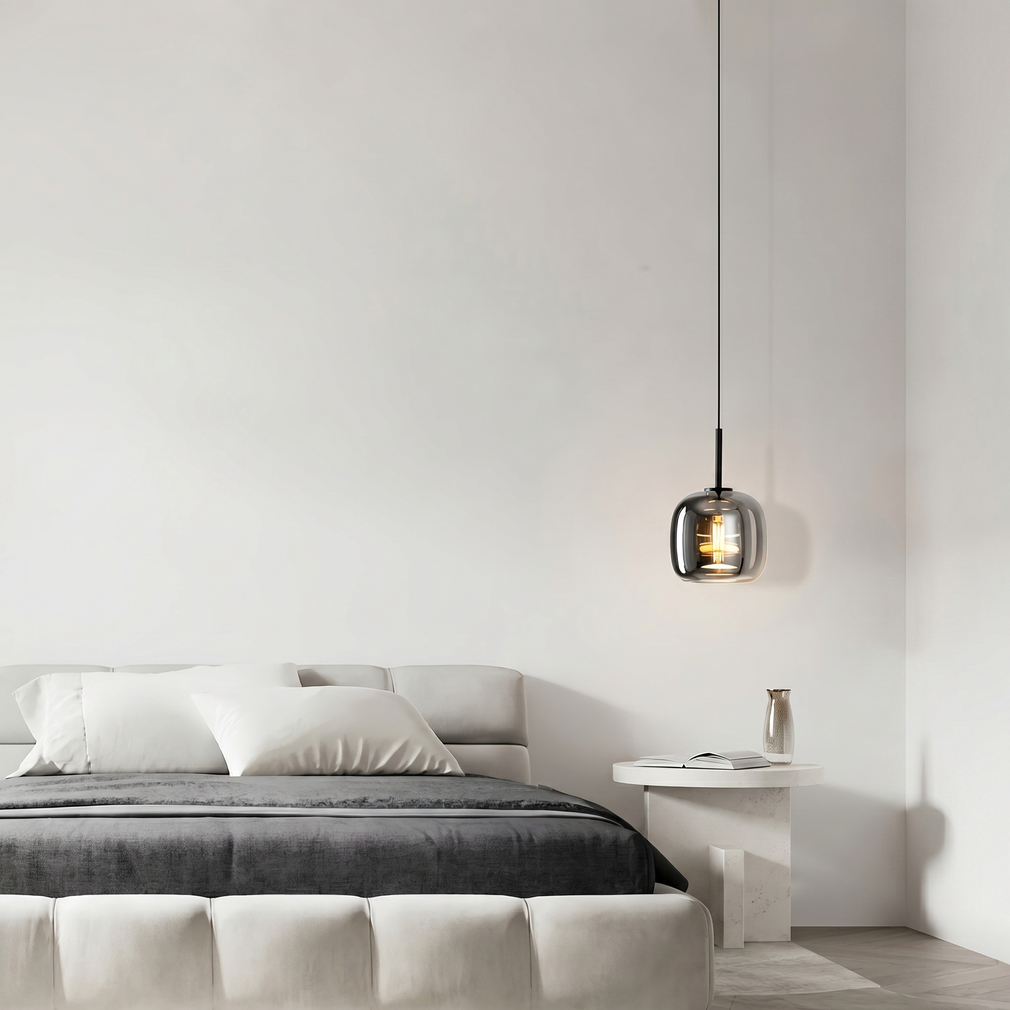 EmberGlow | Elegant Smoky Gray Glass Kitchen Pendant Light Fixture