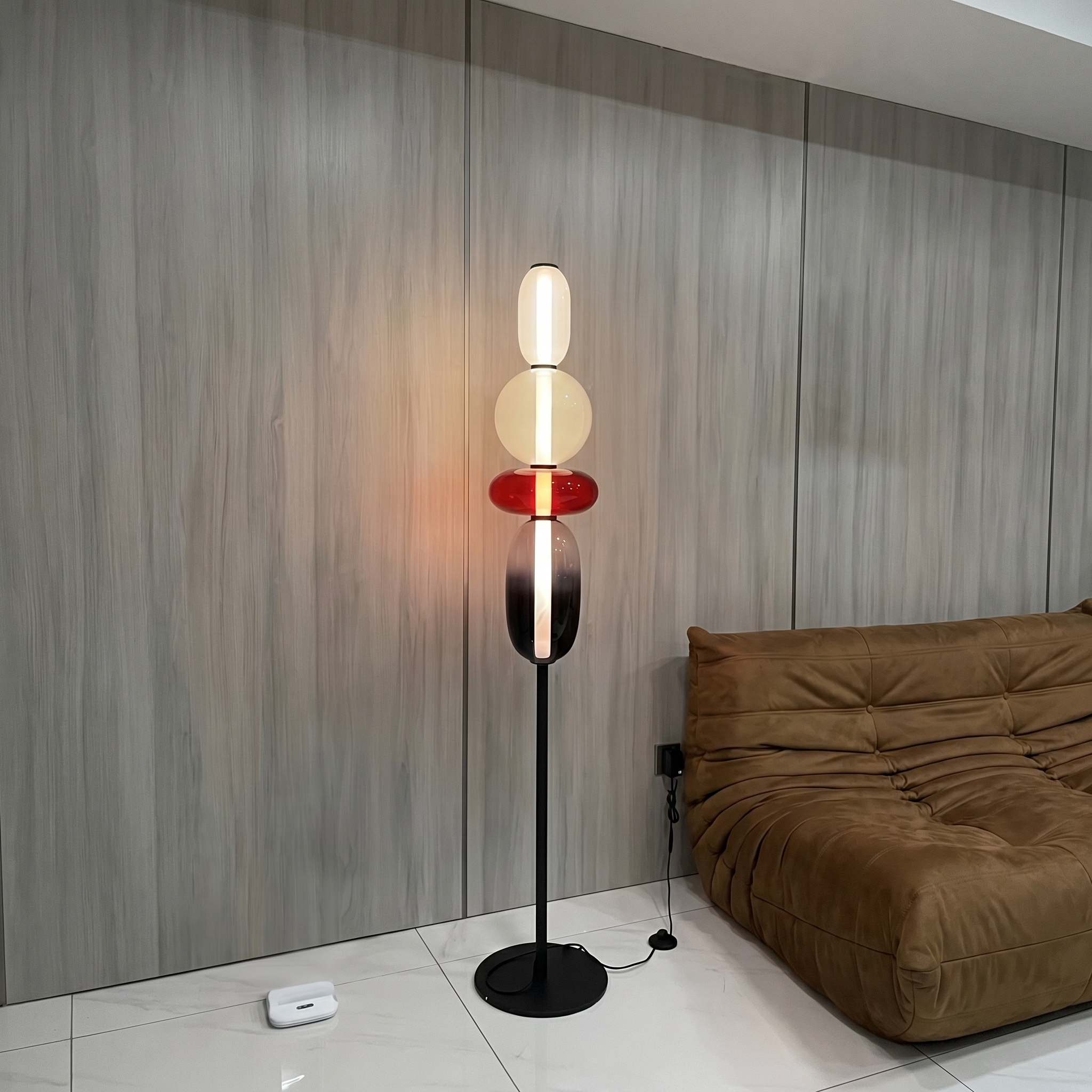 Modern Glass Floor Lamp – Sculptural Standing Light for Living Room & Bedroom