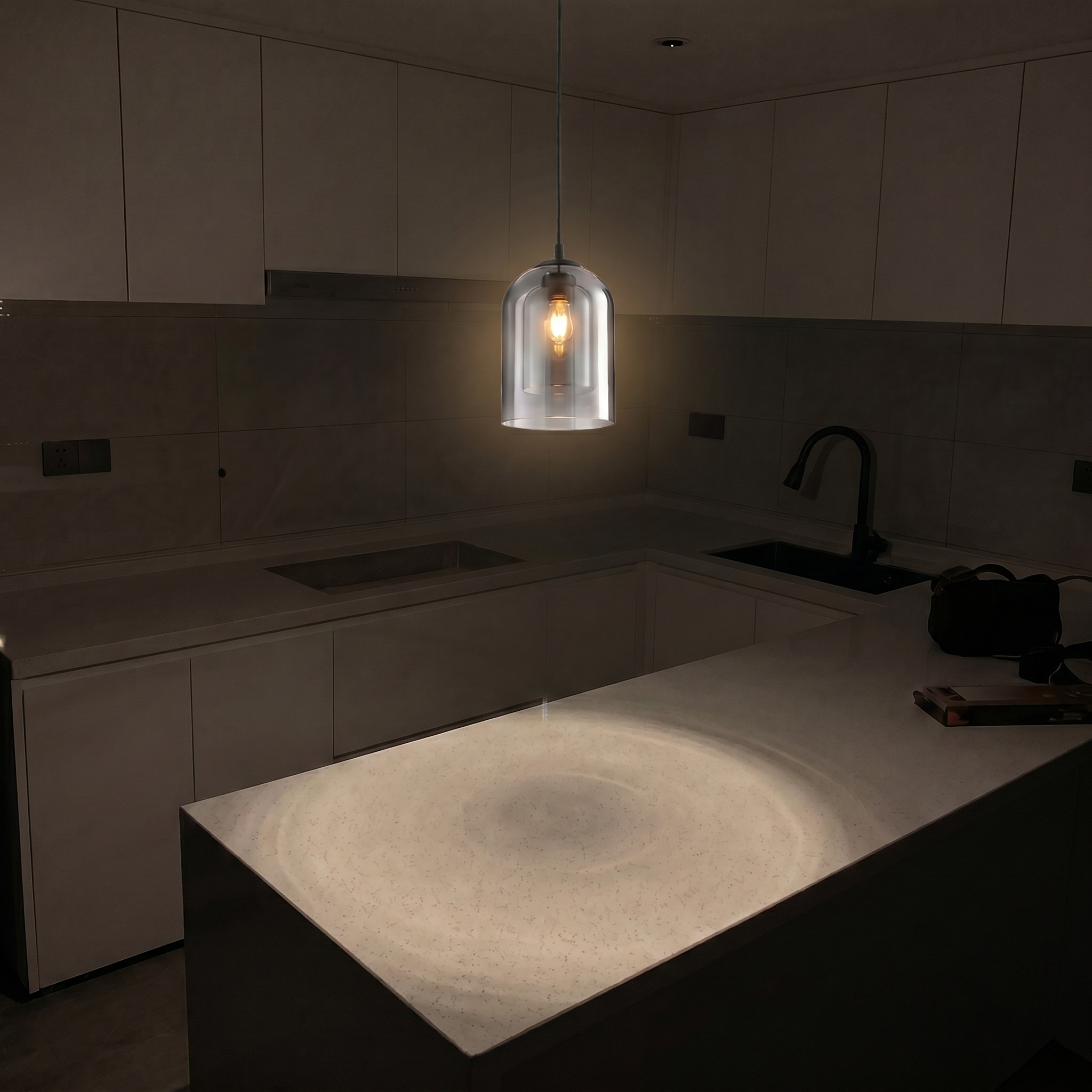 Modern Glass Pendant Light for Kitchen, Bedside & Commercial Spaces | Lunaris