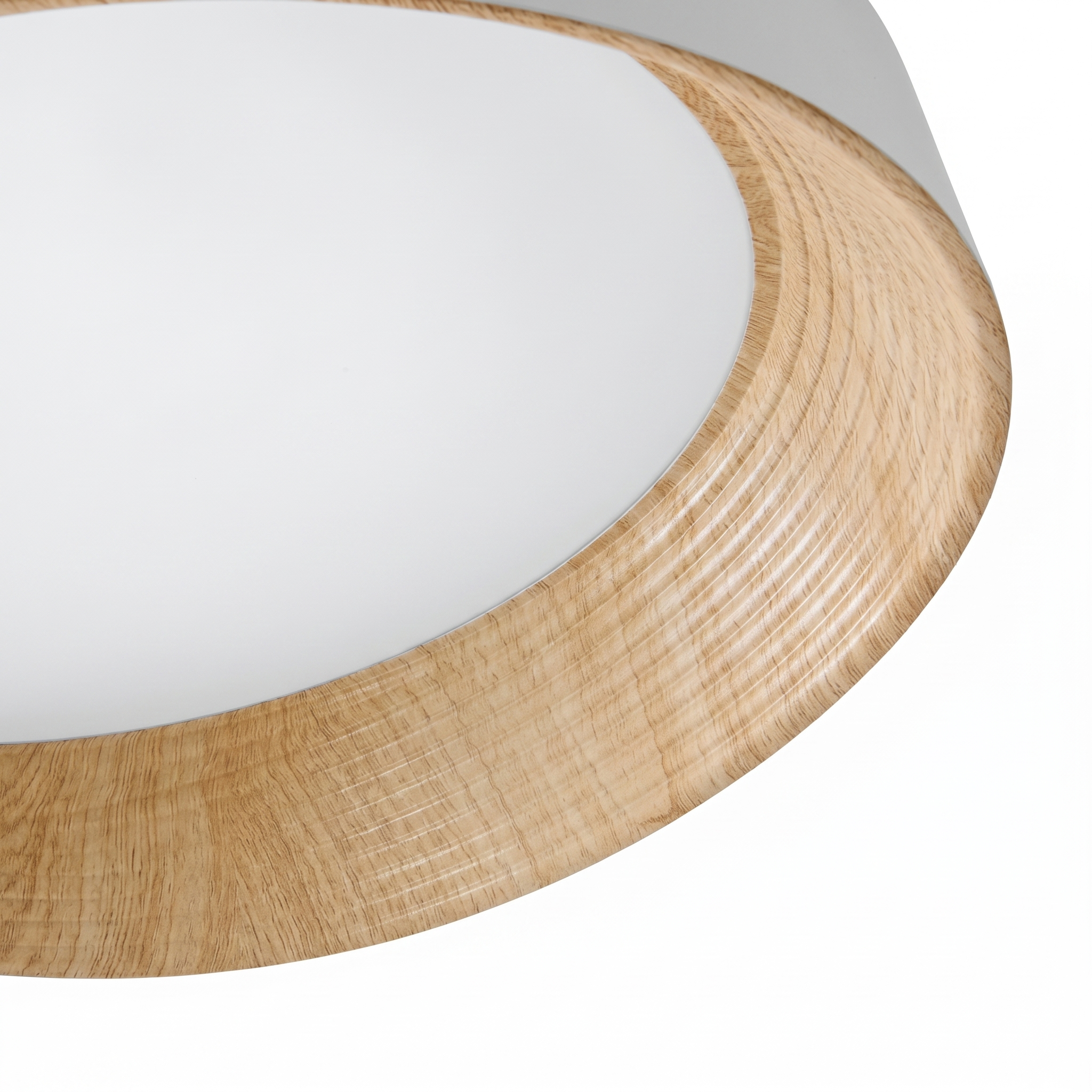 Nordic Creative | Round LED Ceiling Light with Wood Grain Finish | Minimalist Design for Living Room and Bedroom