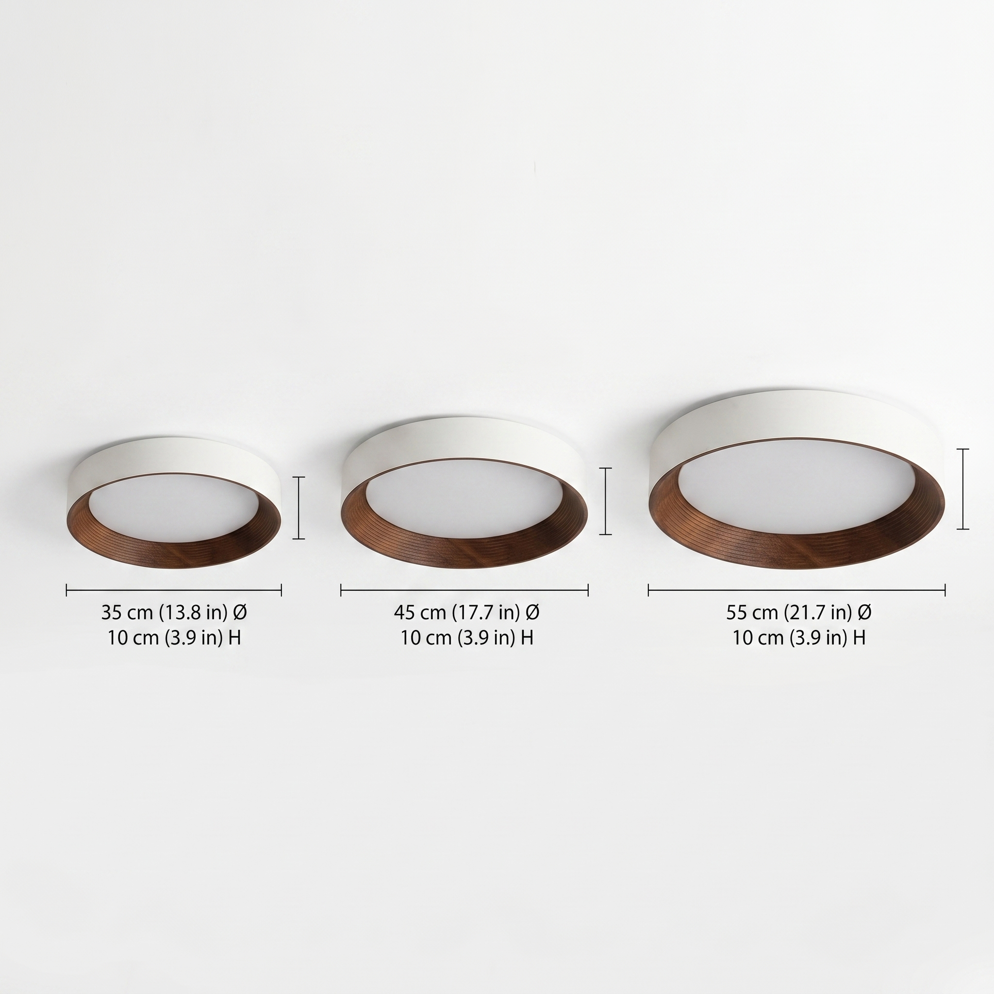 Nordic Creative | Round LED Ceiling Light with Wood Grain Finish | Minimalist Design for Living Room and Bedroom