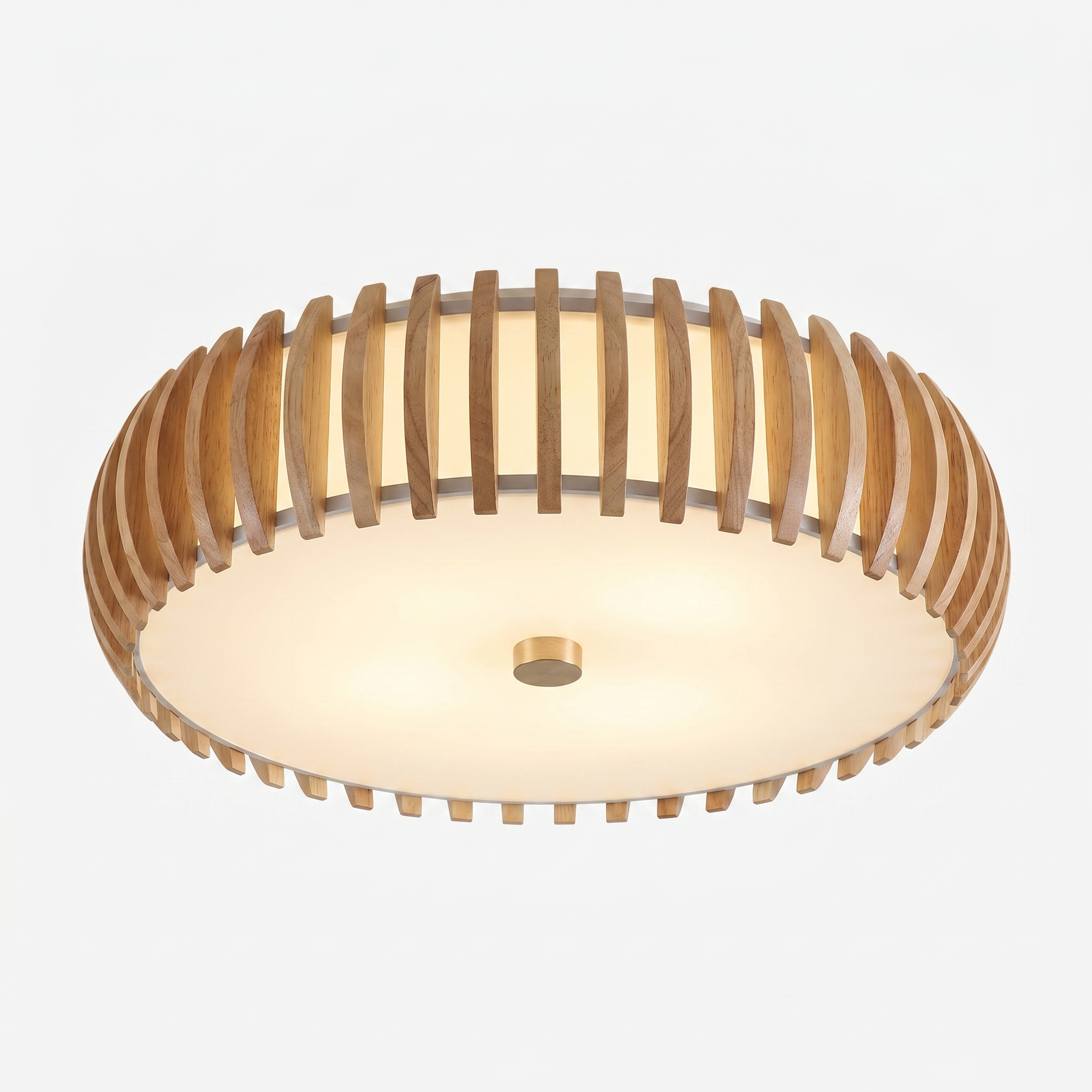 Elegant Wood Ceiling Light Fixture with Circular Design | Perfect Illumination for Dining Room and Living Spaces