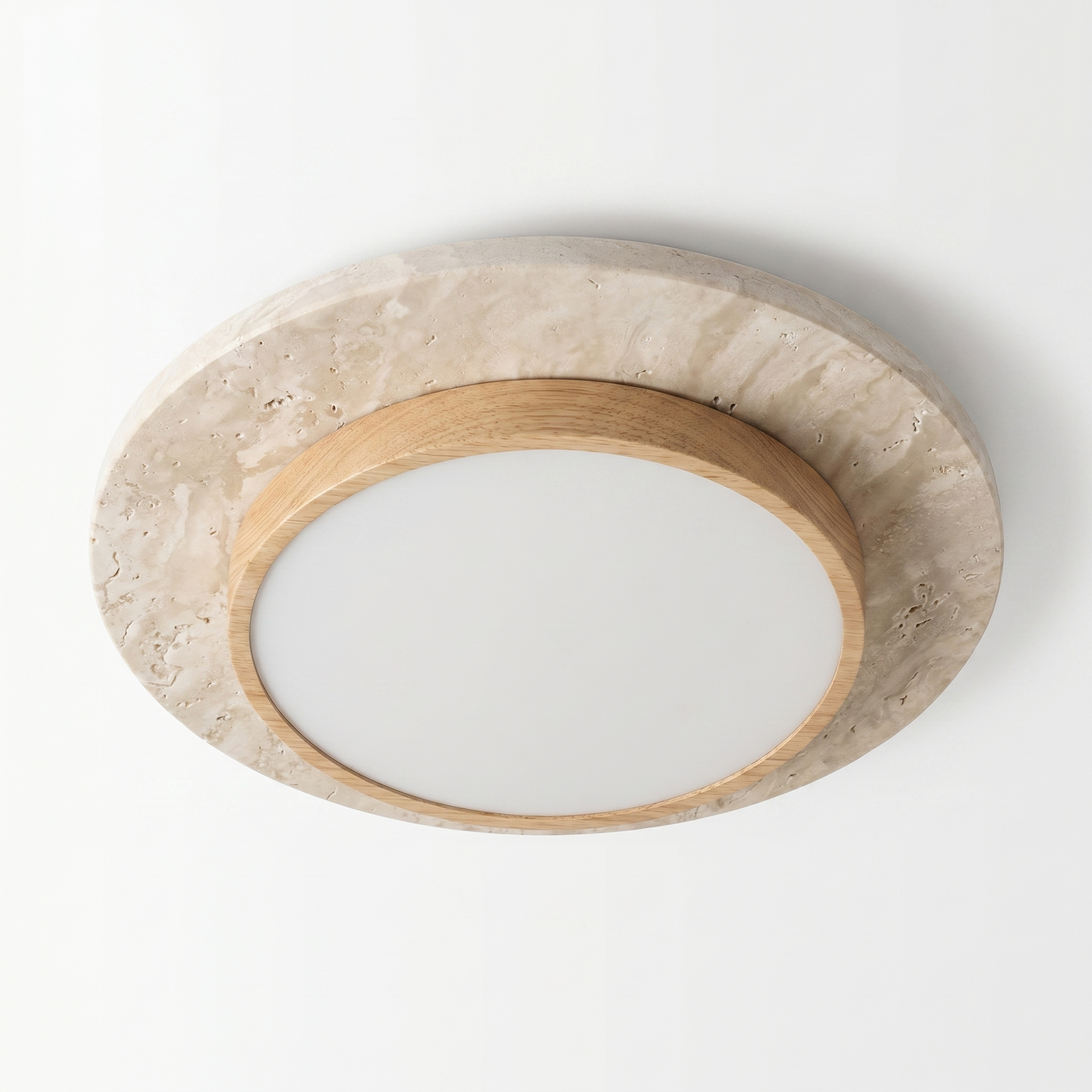 Wabi Sabi Nordic Wood LED Flush Mount Ceiling Light 22cm