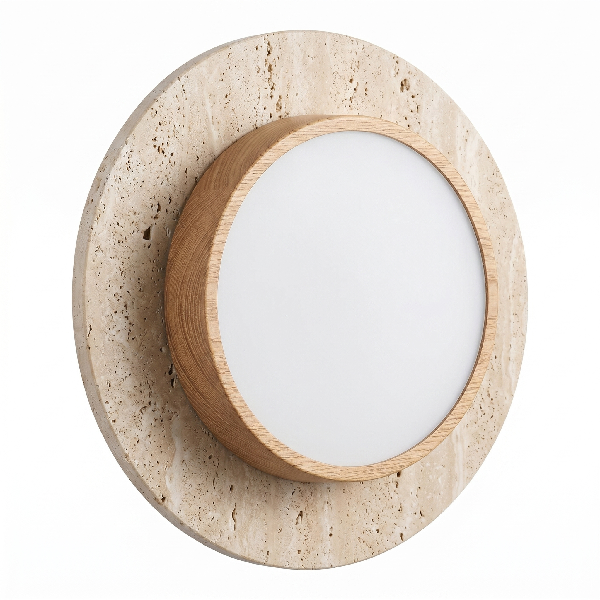 Wabi Sabi Nordic Wood LED Flush Mount Ceiling Light 22cm