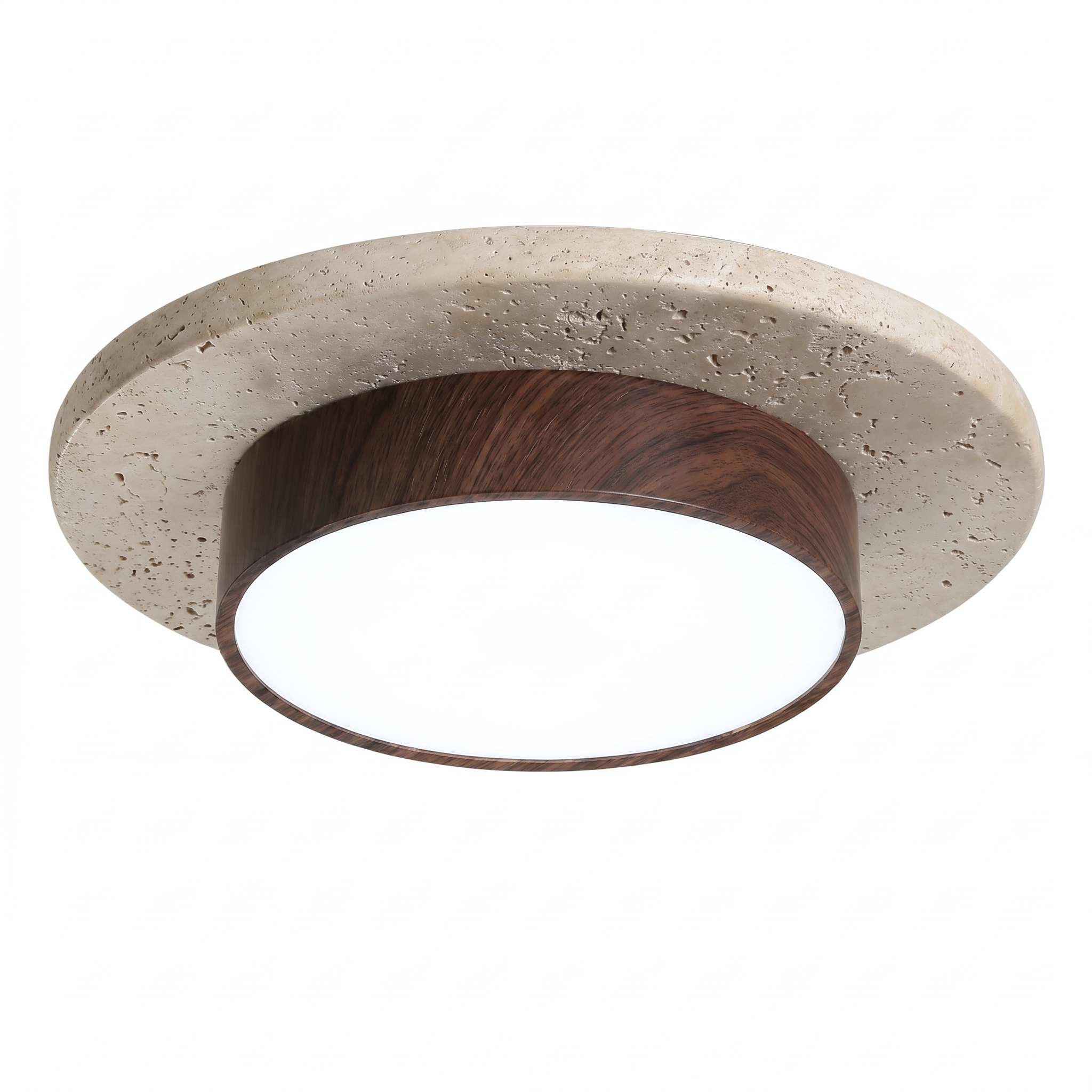 Wabi Sabi Nordic Wood LED Flush Mount Ceiling Light 22cm