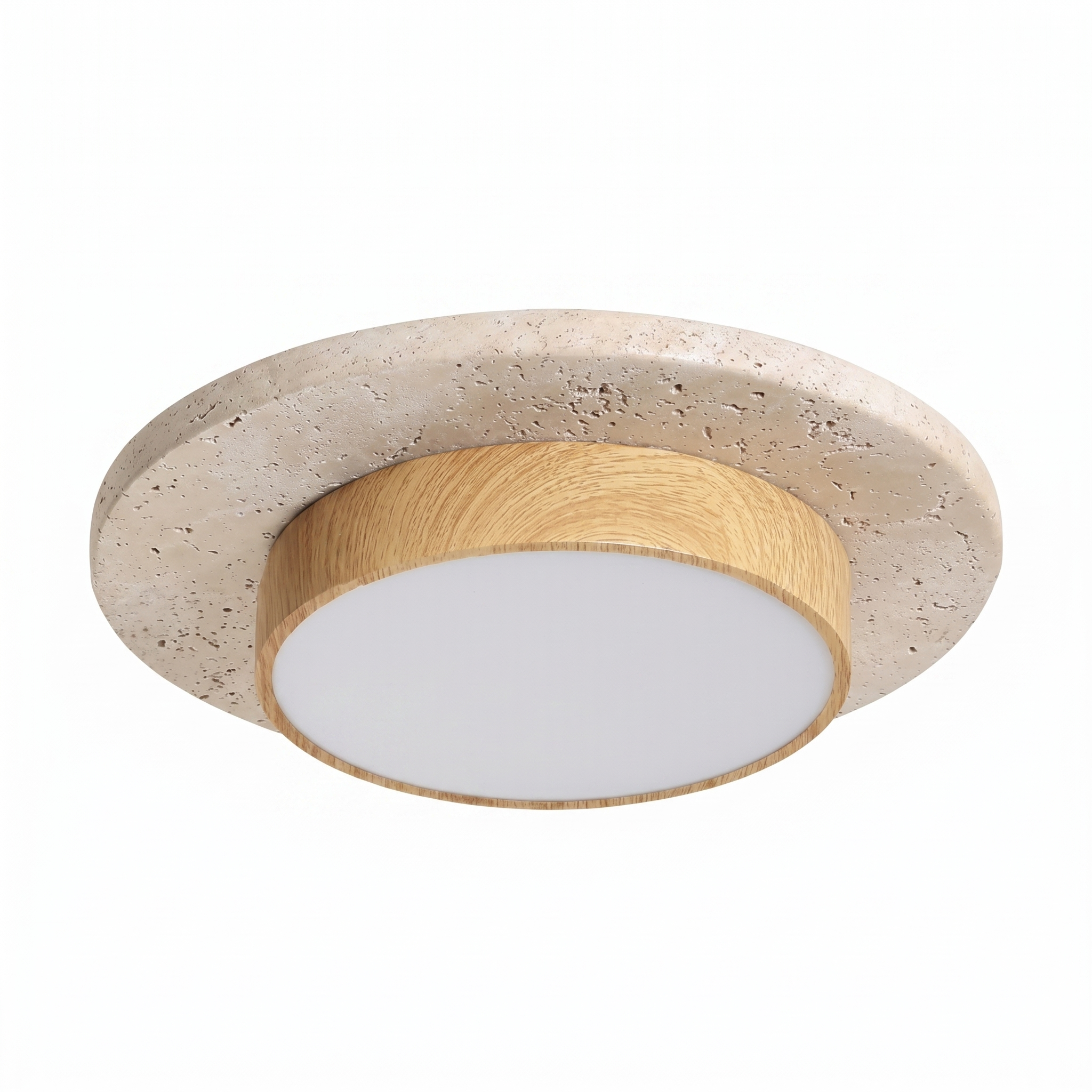 Wabi Sabi Nordic Wood LED Flush Mount Ceiling Light 22cm