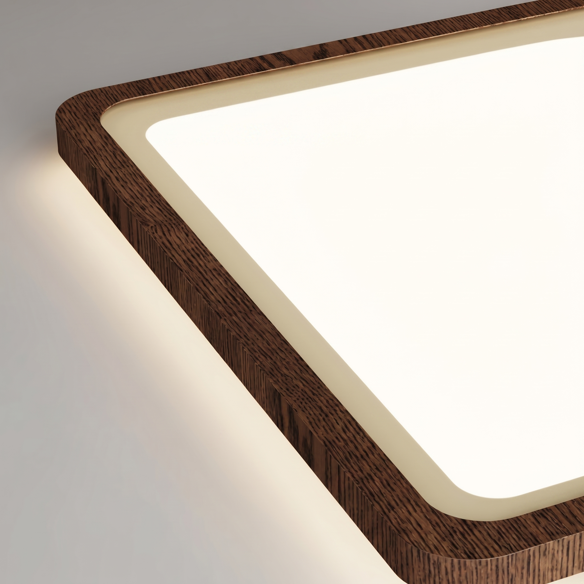 Modern LED Ceiling Light Fixture with Dimmable Brightness | Stylish Wood Grain Design for Home Decor