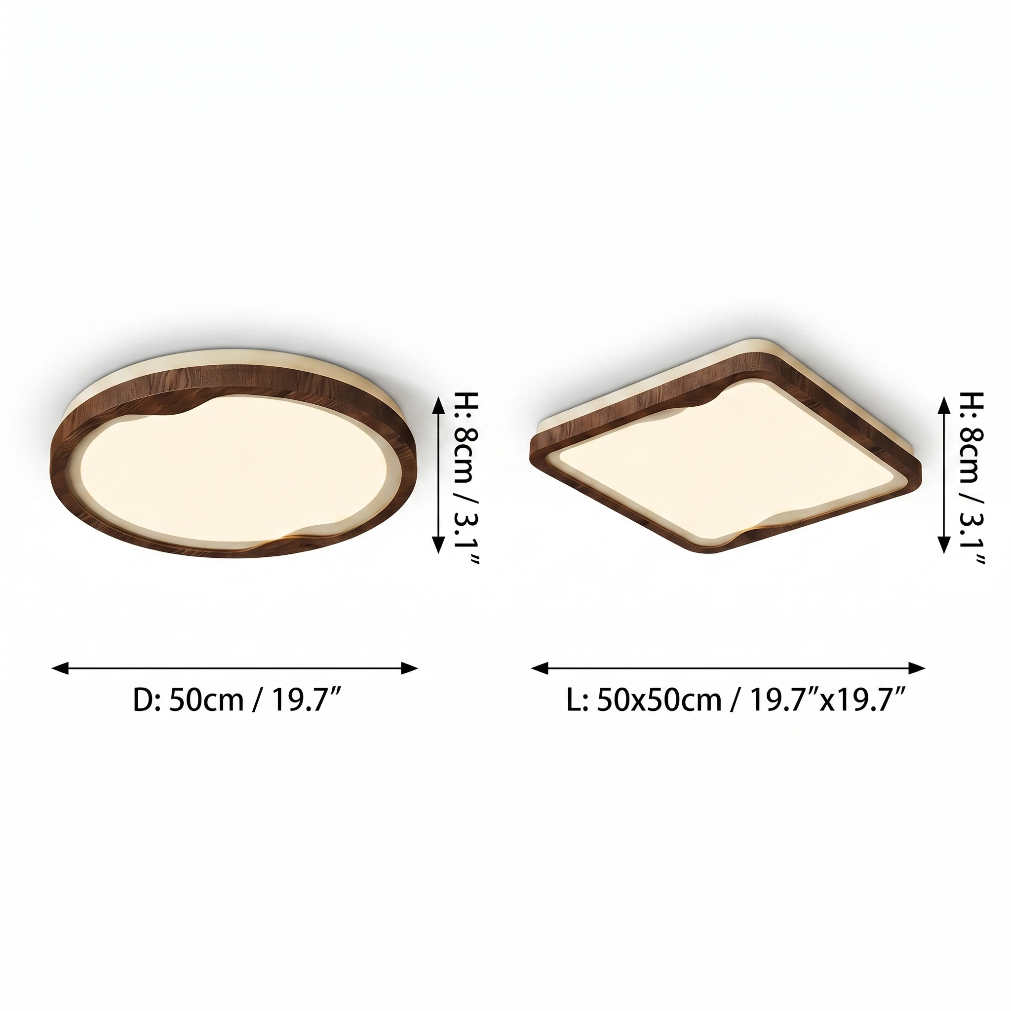 Modern LED Ceiling Light Fixture with Dimmable Brightness | Stylish Wood Grain Design for Home Decor