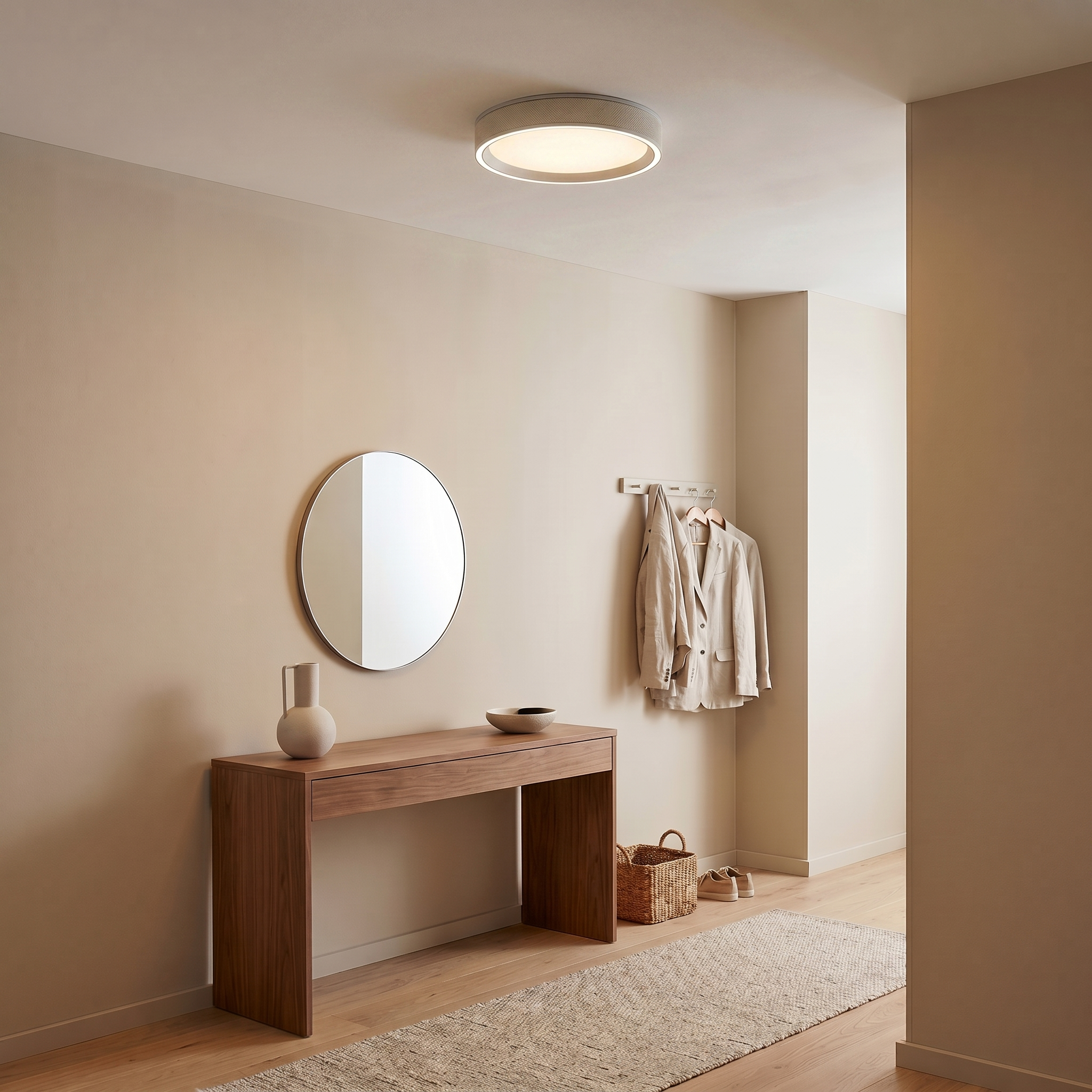 Modern Ceiling Light | LED Flush Mount Fixture with Remote Control | Adjustable Brightness for Versatile Home Lighting
