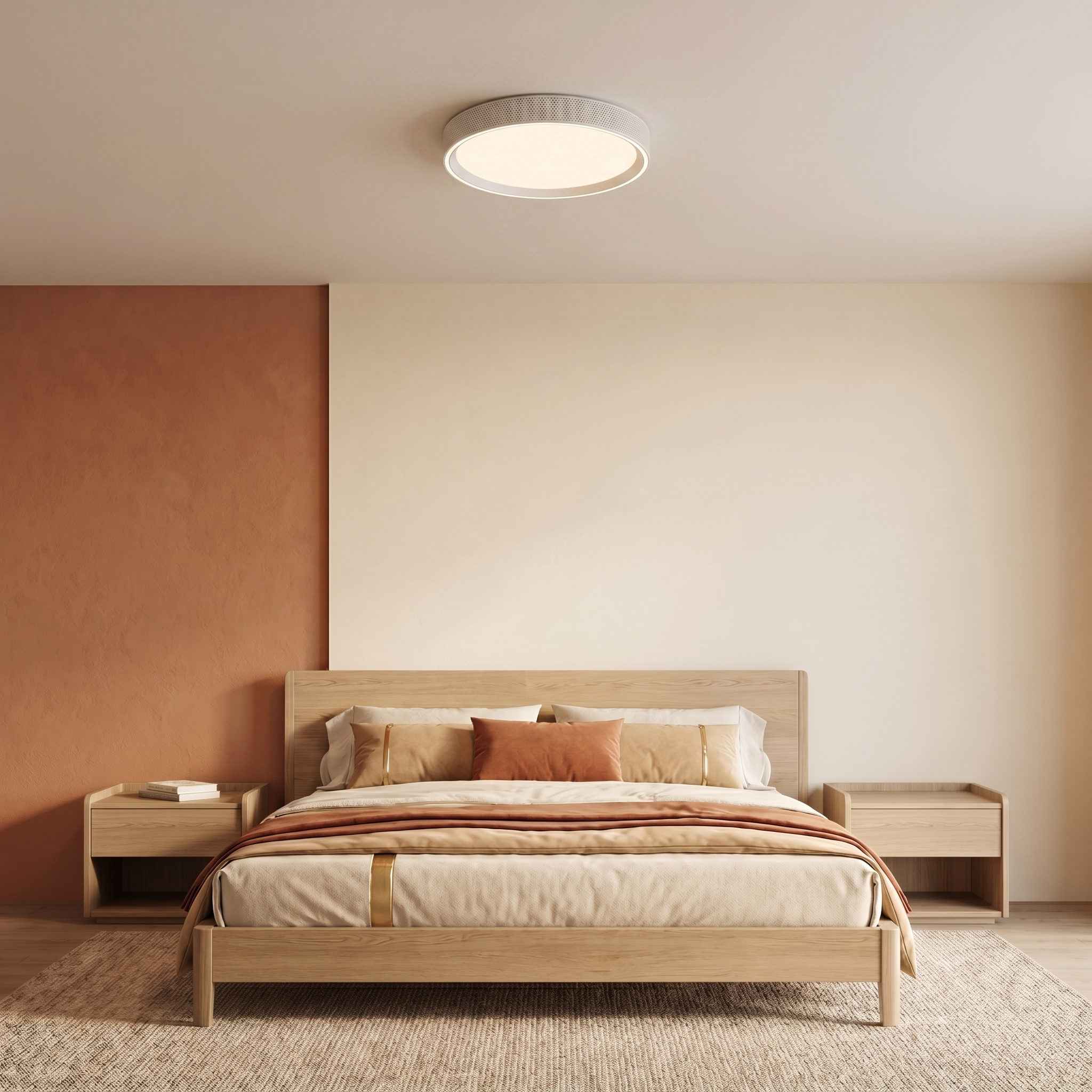 Modern Ceiling Light | LED Flush Mount Fixture with Remote Control | Adjustable Brightness for Versatile Home Lighting