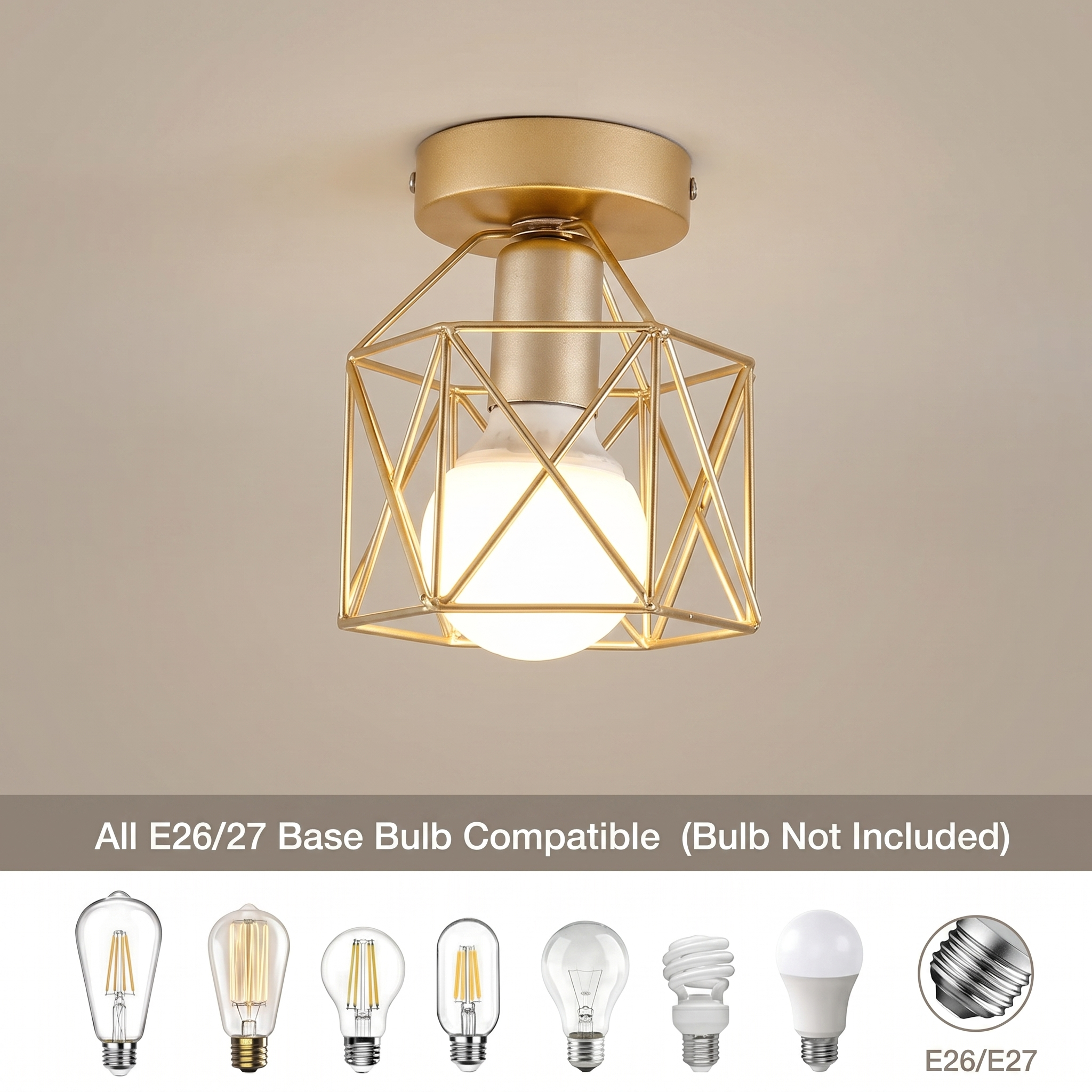 Modern Round Flush Mount Ceiling Light Fixture