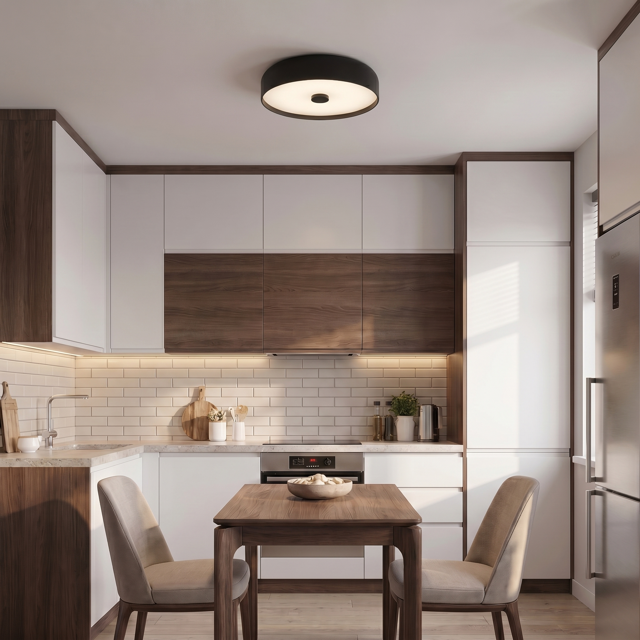 Modern Metal | Flush Mount Ceiling Light with Adjustable Brightness