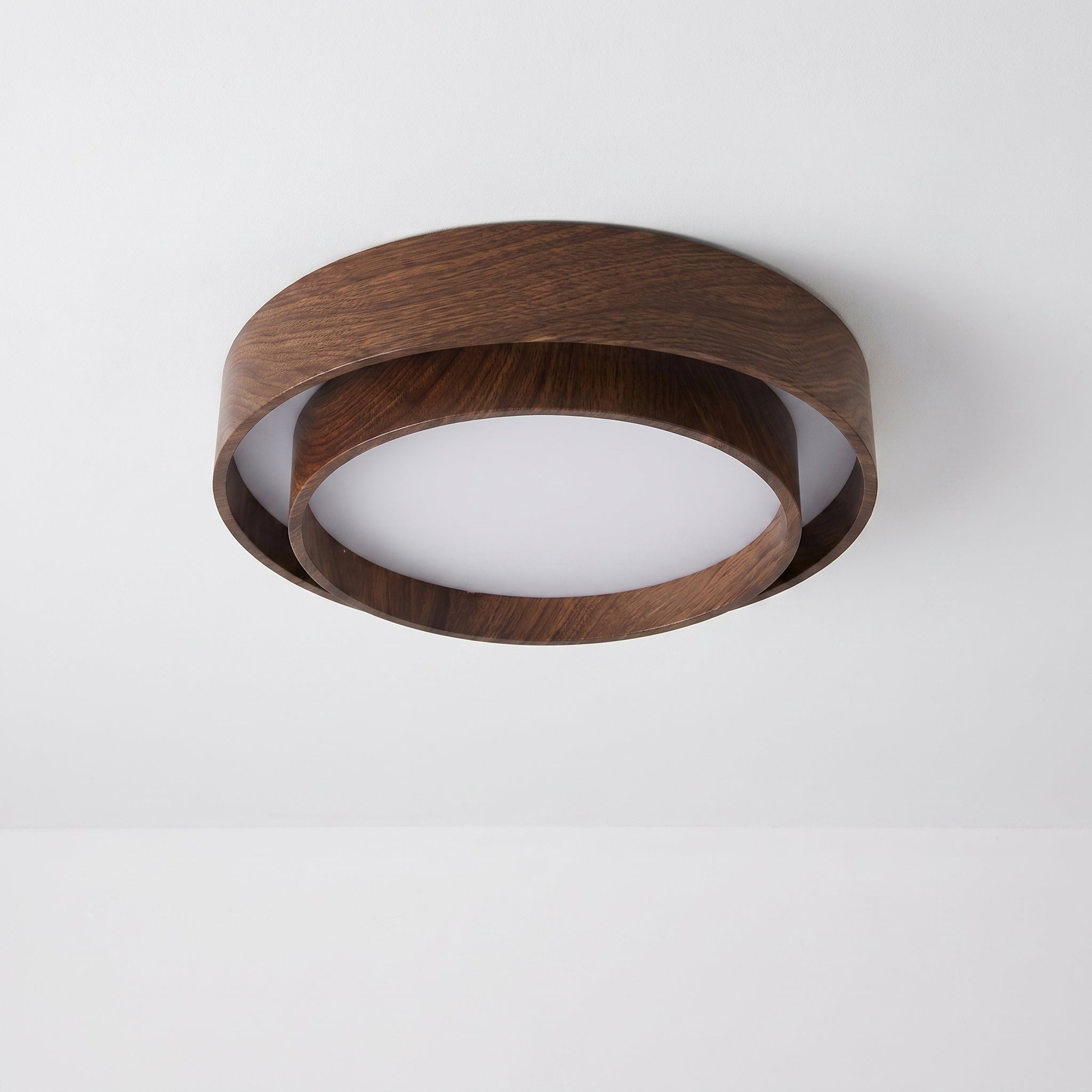Nordic Walnut Grain LED Flush Mount Ceiling Light