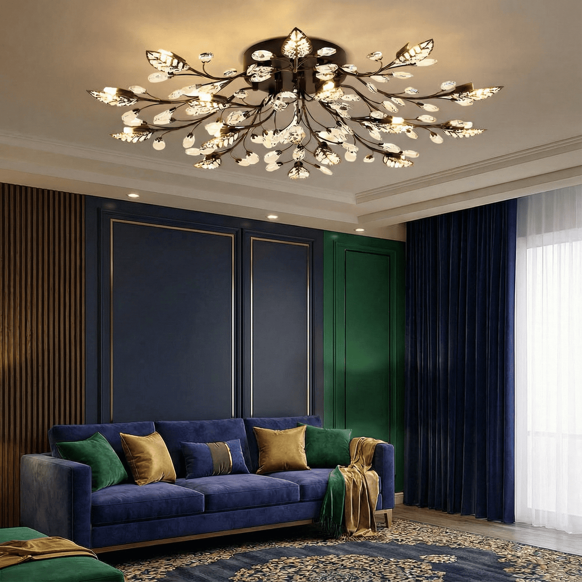 Luminara | Elegant Crystal Flush Mount Ceiling Light Fixture - Kelvinum
