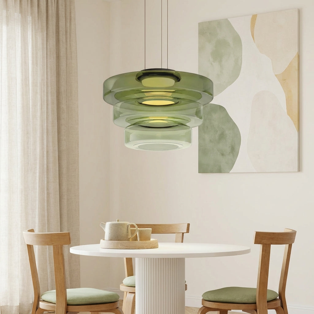 Luminara | Dynamic Amber Glass Kitchen Pendant Lighting Fixture