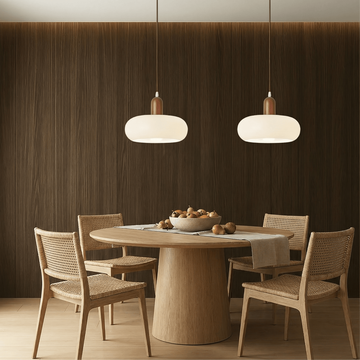 ScandiGlow | Elegant Minimalist Cream LED Pendant Light Fixture - Kelvinum