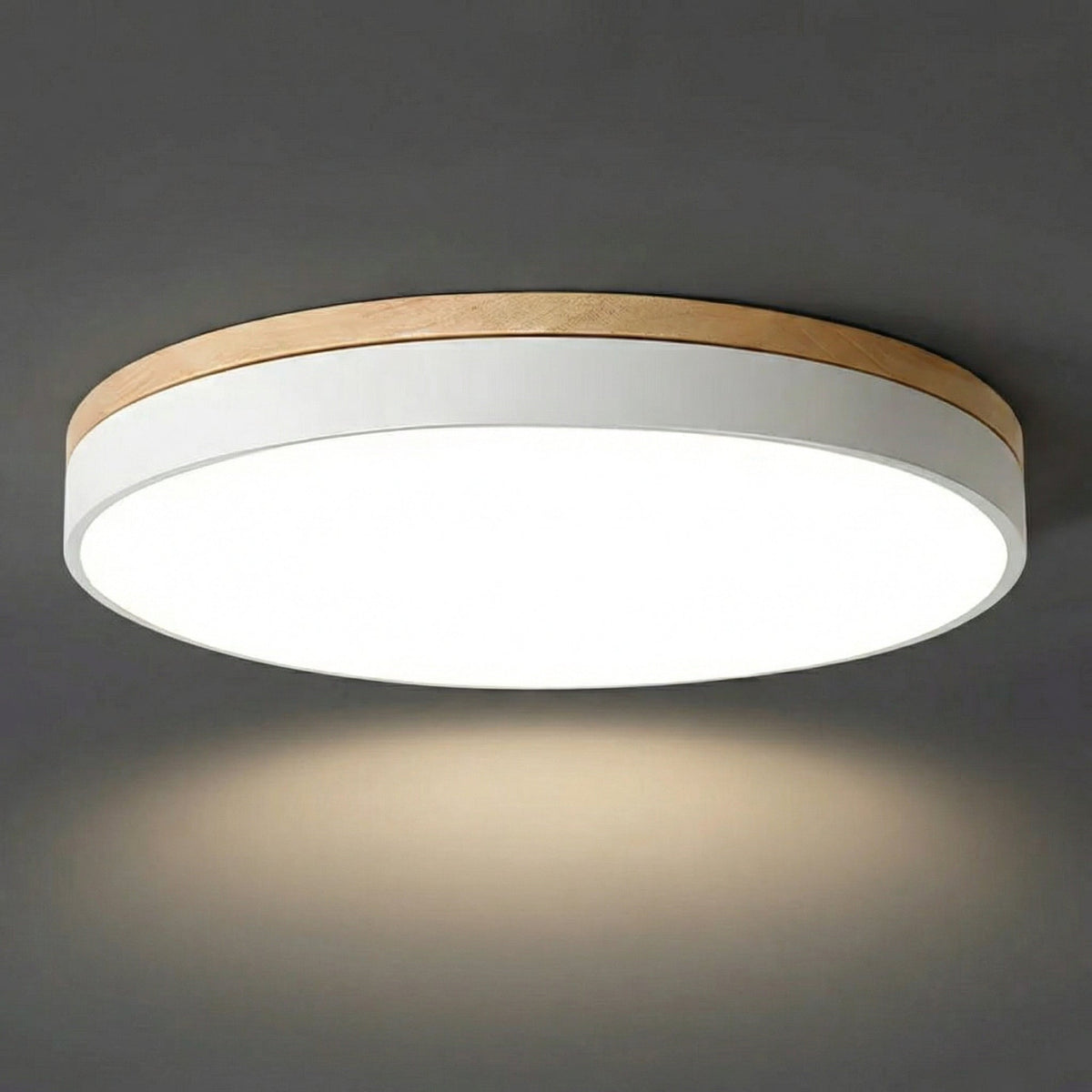 WoodAura | Stylish Modern LED Flush Mount Ceiling Light Fixture - Kelvinum