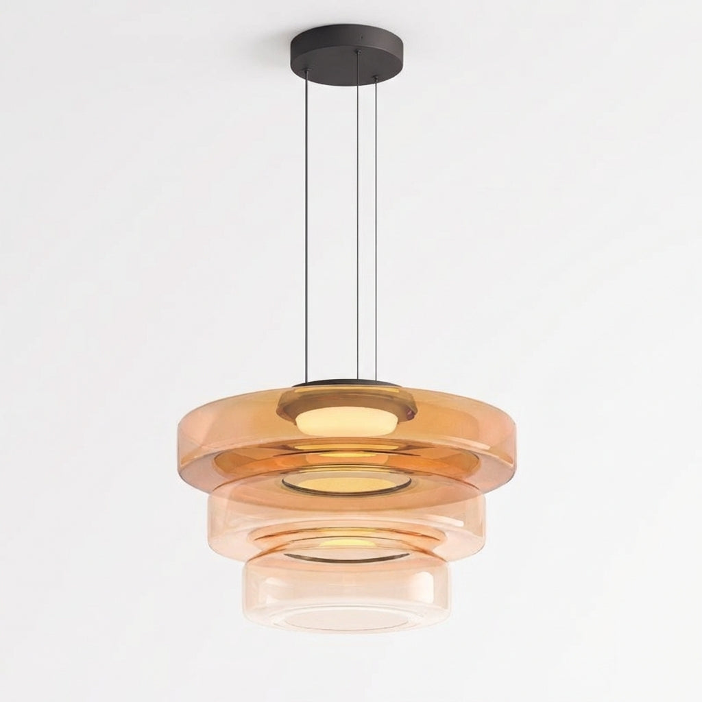 Luminara | Dynamic Amber Glass Kitchen Pendant Lighting Fixture