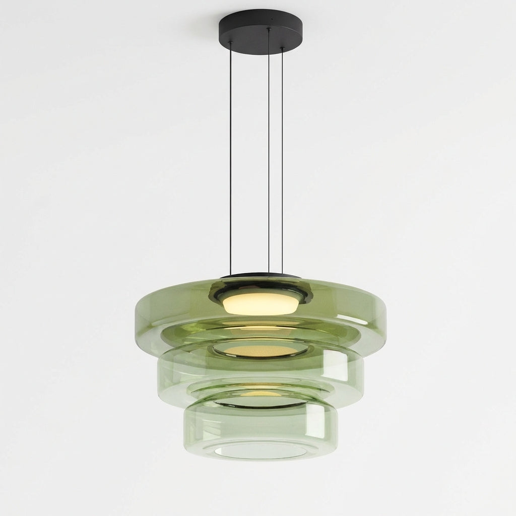 Luminara | Dynamic Amber Glass Kitchen Pendant Lighting Fixture