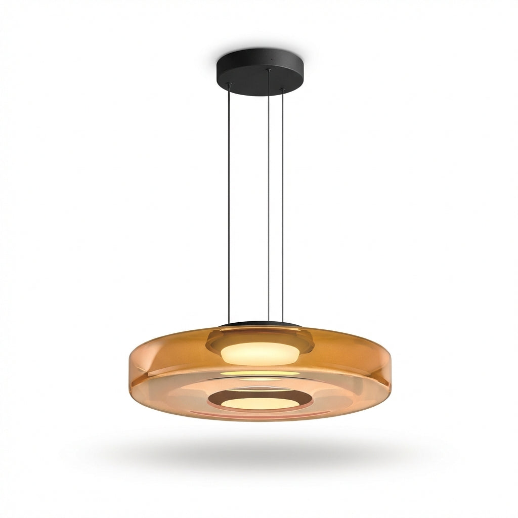 Luminara | Dynamic Amber Glass Kitchen Pendant Lighting Fixture