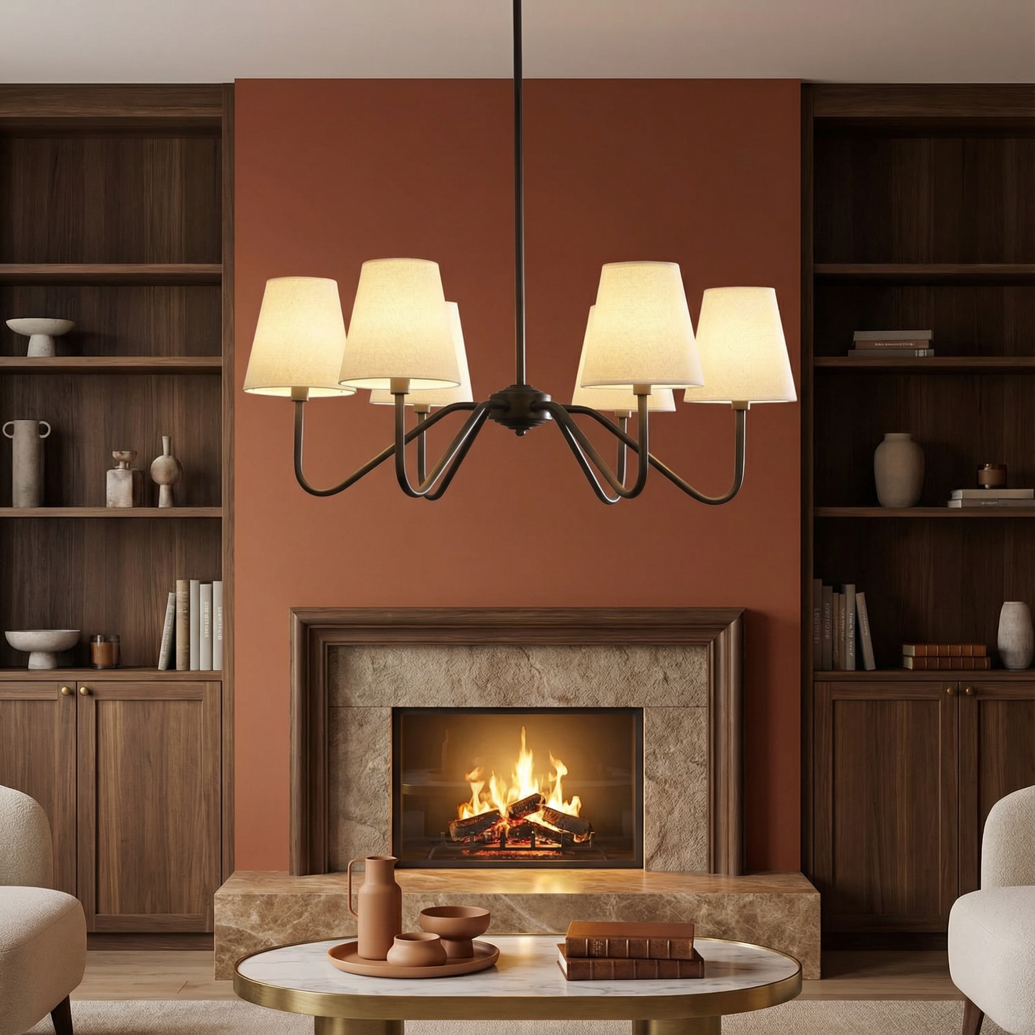 SilkenAura | Elegant Modern Silk Bedroom Chandelier Light