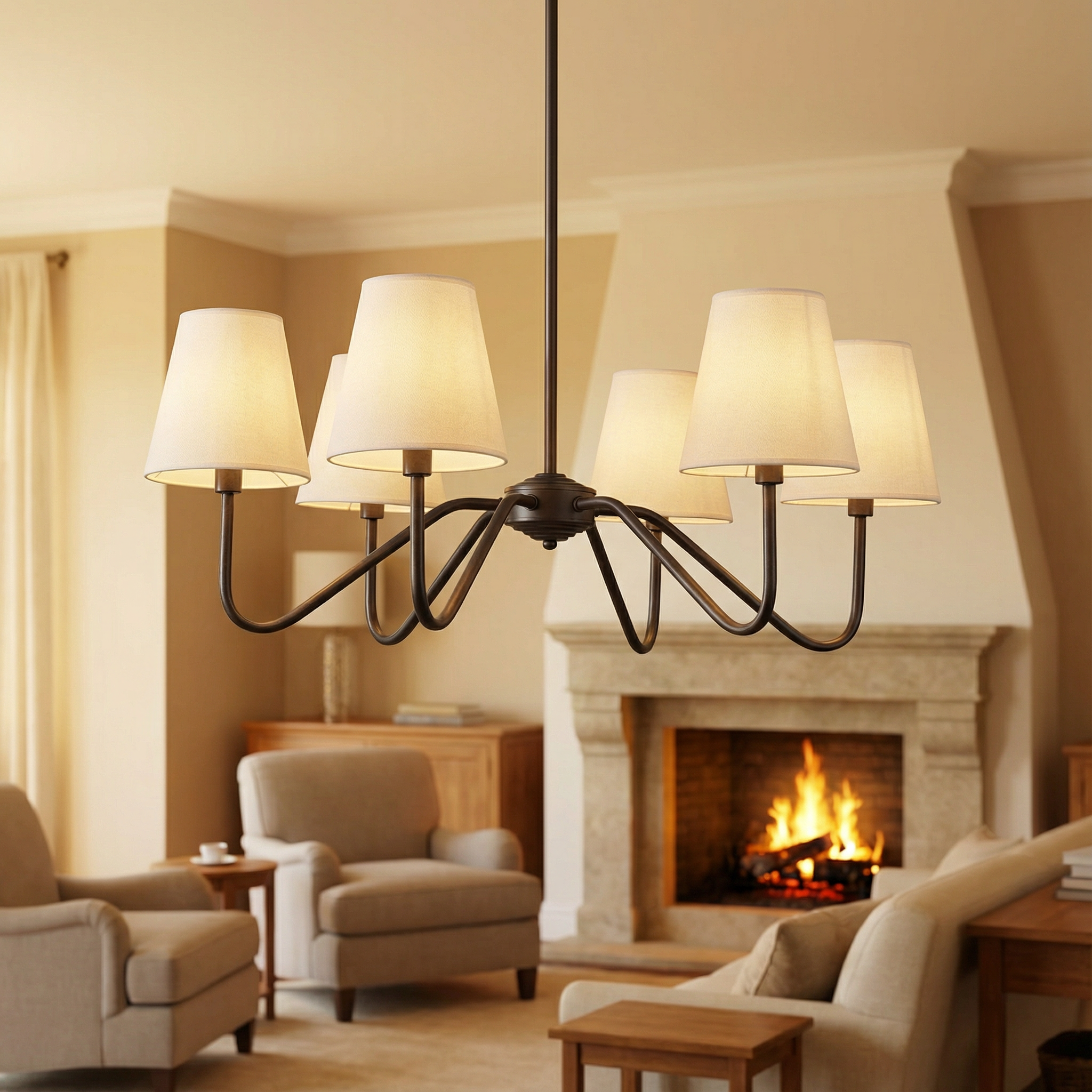 SilkenAura | Elegant Modern Silk Bedroom Chandelier Light