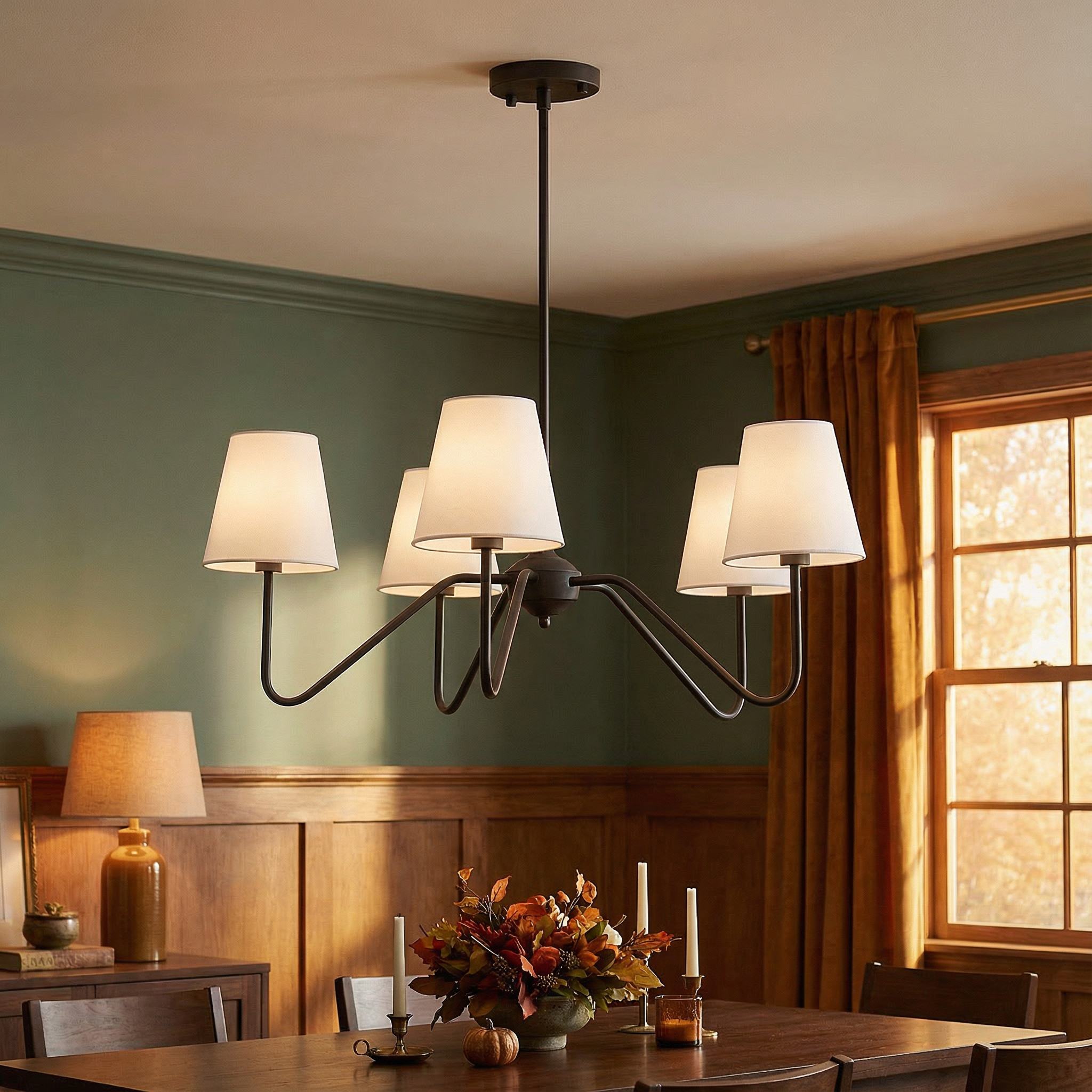 SilkenAura | Elegant Modern Silk Bedroom Chandelier Light