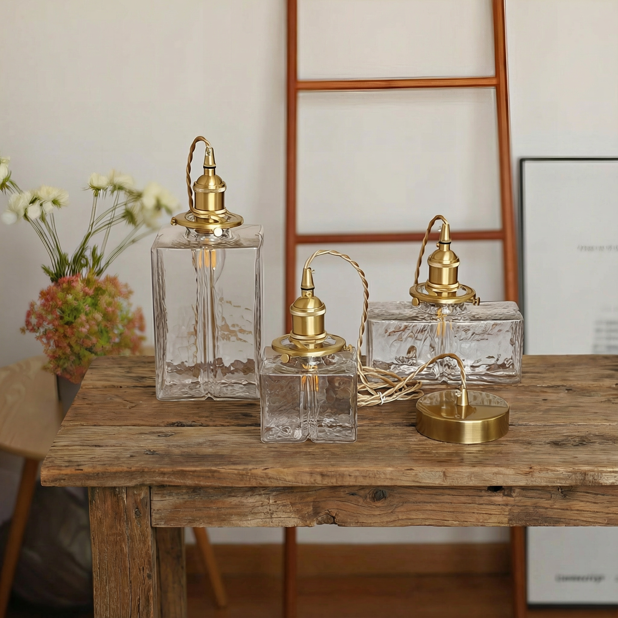 SavoyGlass | Elegant Retro Textured Glass Pendant Light Fixture