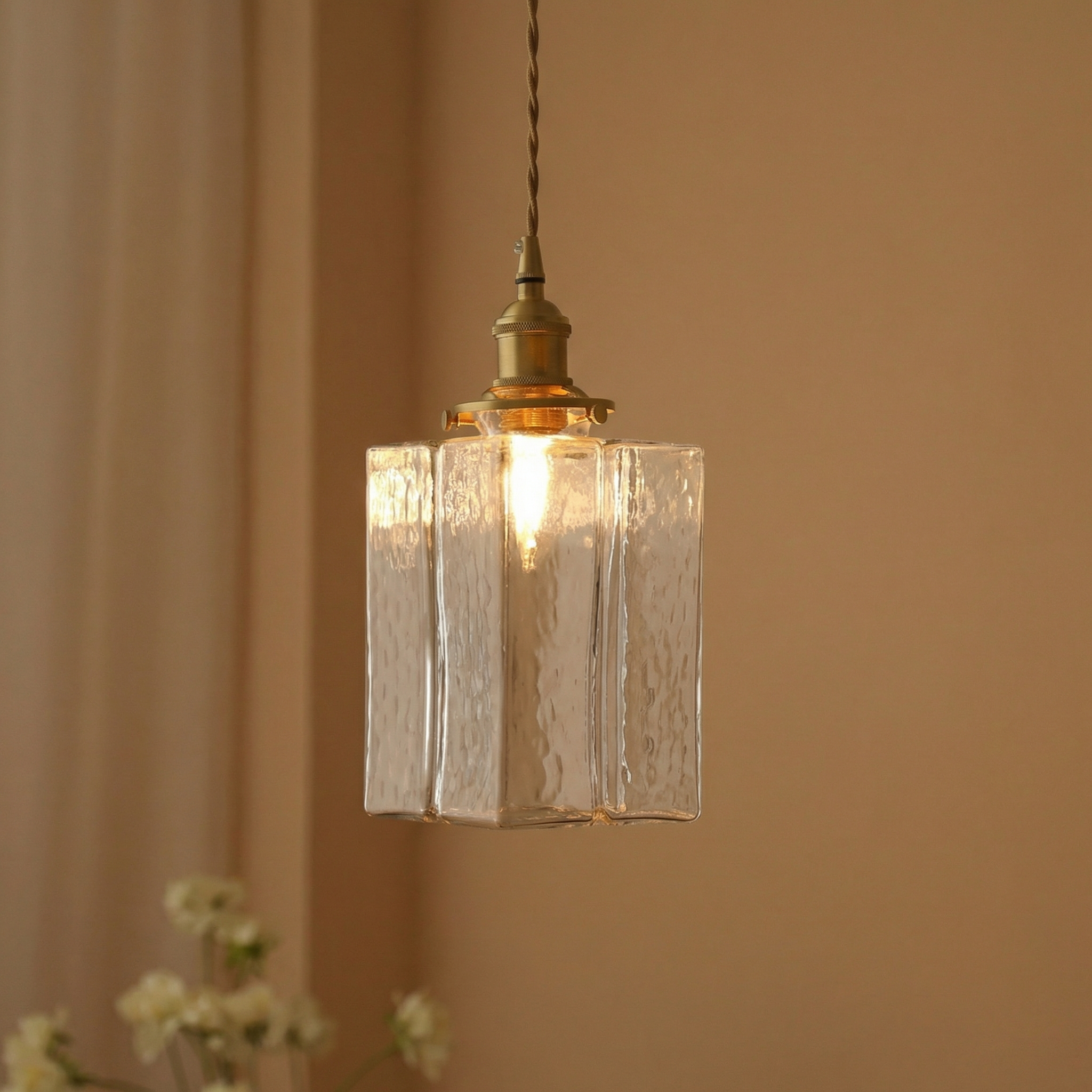 SavoyGlass | Elegant Retro Textured Glass Pendant Light Fixture