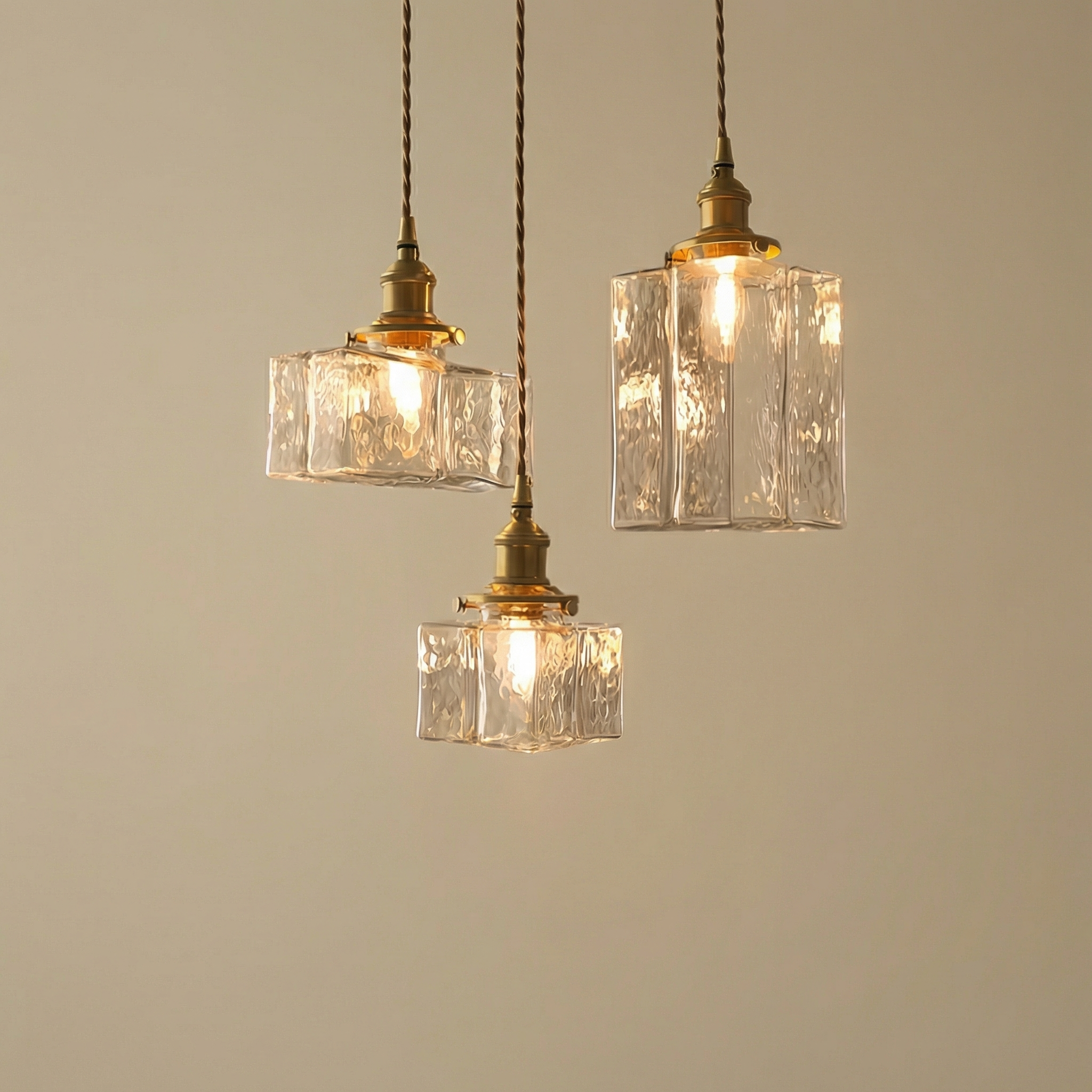 SavoyGlass | Elegant Retro Textured Glass Pendant Light Fixture