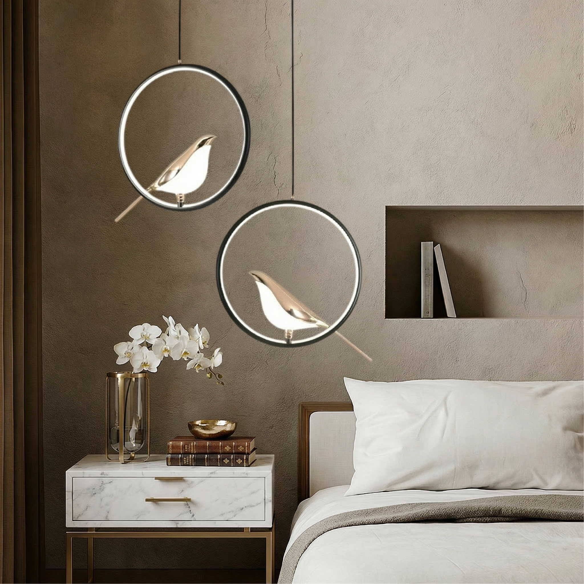 Aviara | Elegant Minimalist Bird-Inspired Pendant Light Fixture