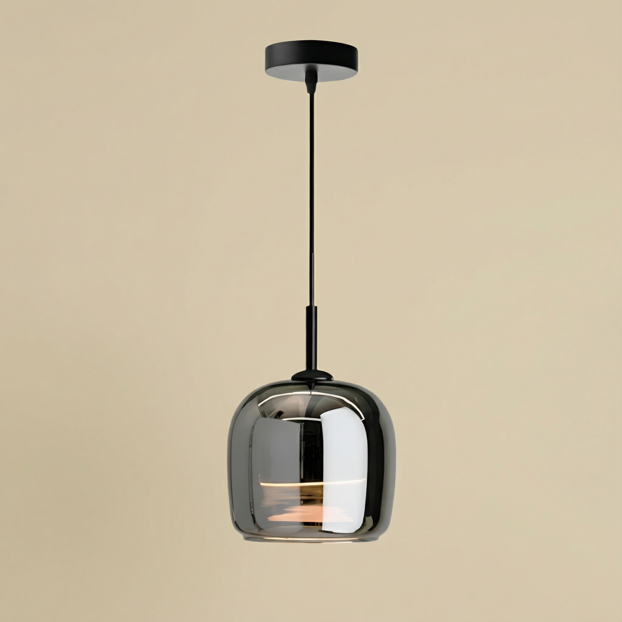 EmberGlow | Elegant Smoky Gray Glass Kitchen Pendant Light Fixture