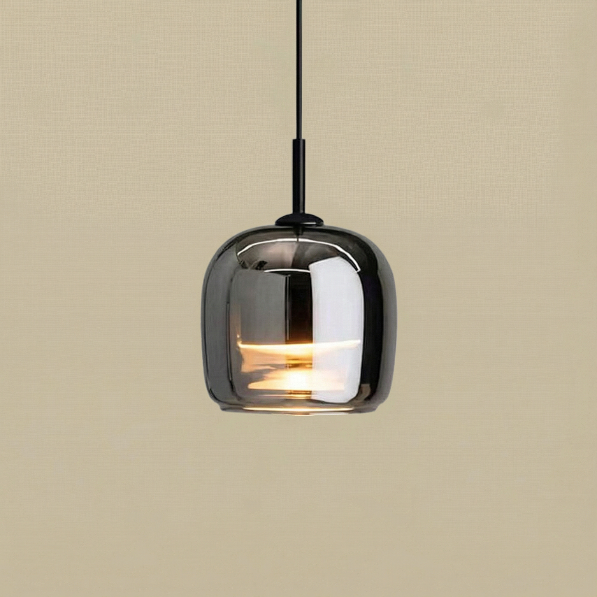 EmberGlow | Elegant Smoky Gray Glass Kitchen Pendant Light Fixture