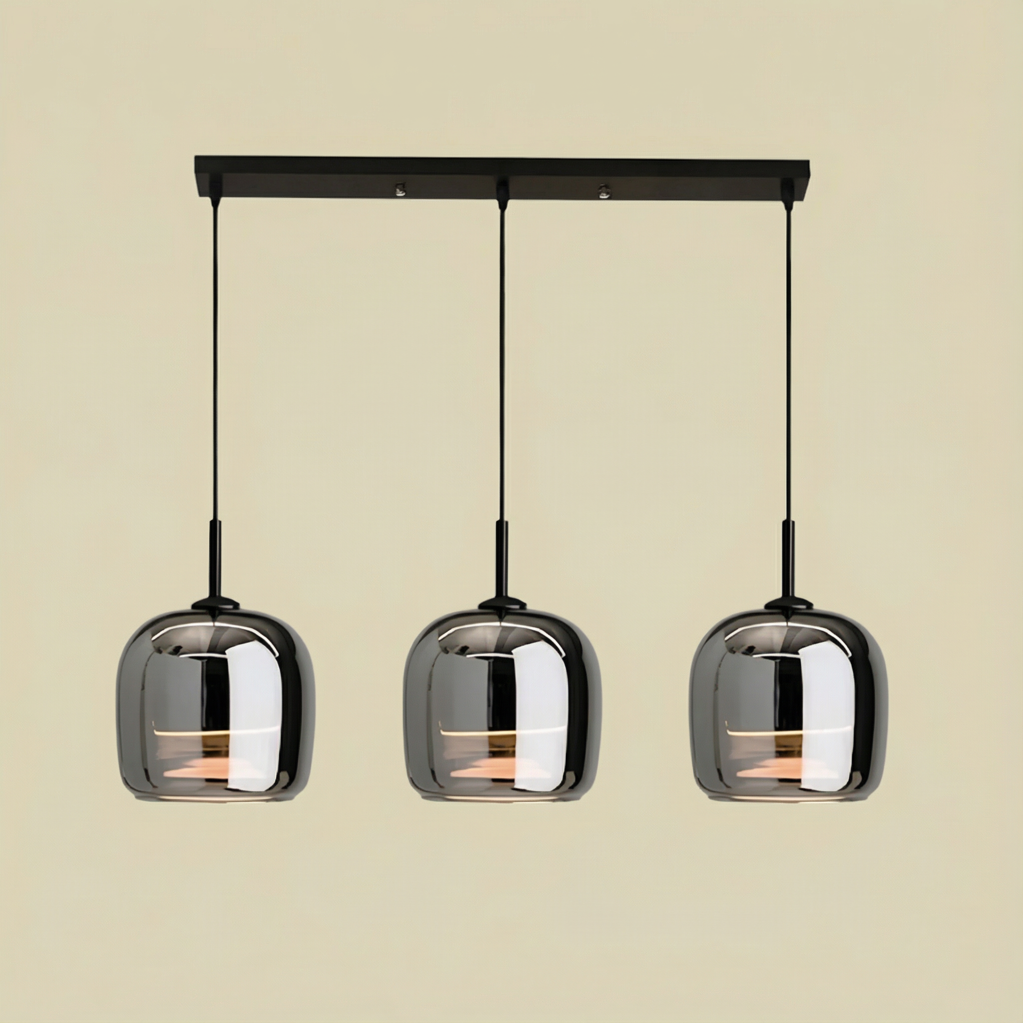 EmberGlow | Elegant Smoky Gray Glass Kitchen Pendant Light Fixture