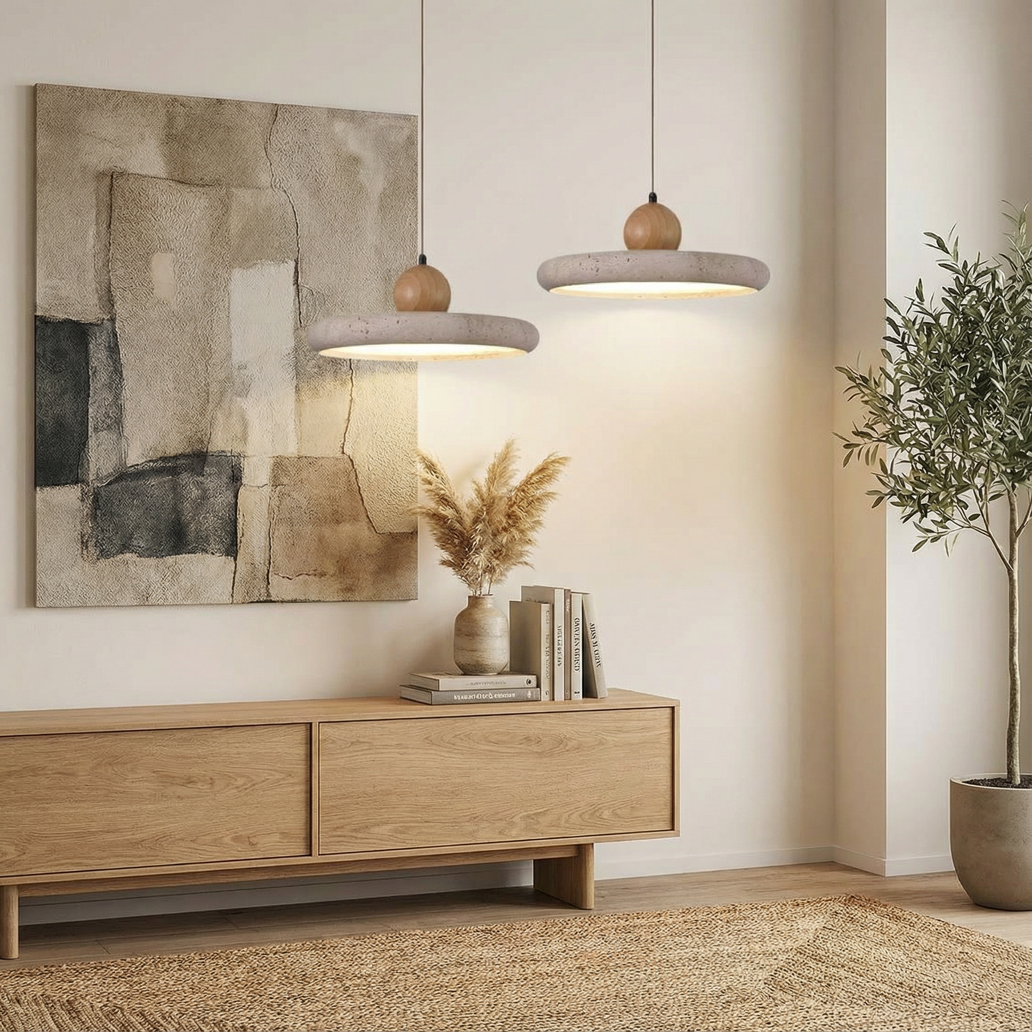 TravertineGlow | Elegant Adjustable Kitchen Pendant Lighting Fixture