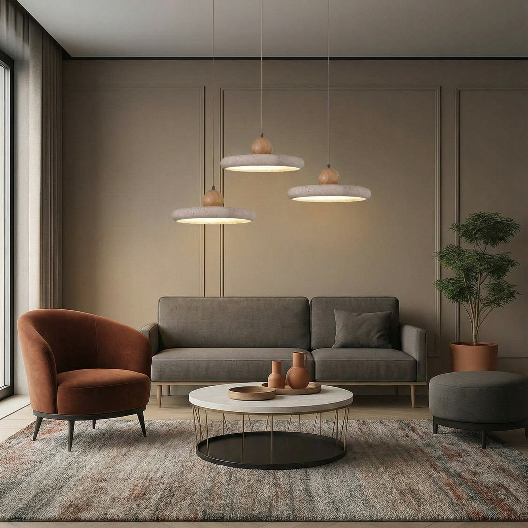 TravertineGlow | Elegant Adjustable Kitchen Pendant Lighting Fixture