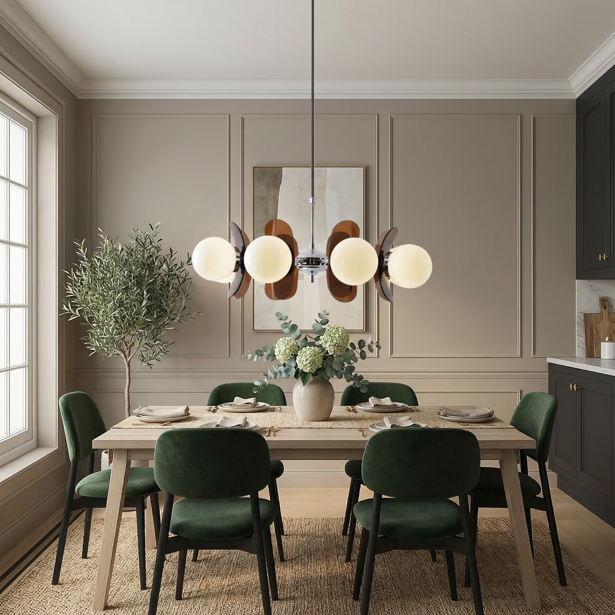 Geometric Aura | Modern Elegant 5-Head Chandelier Light