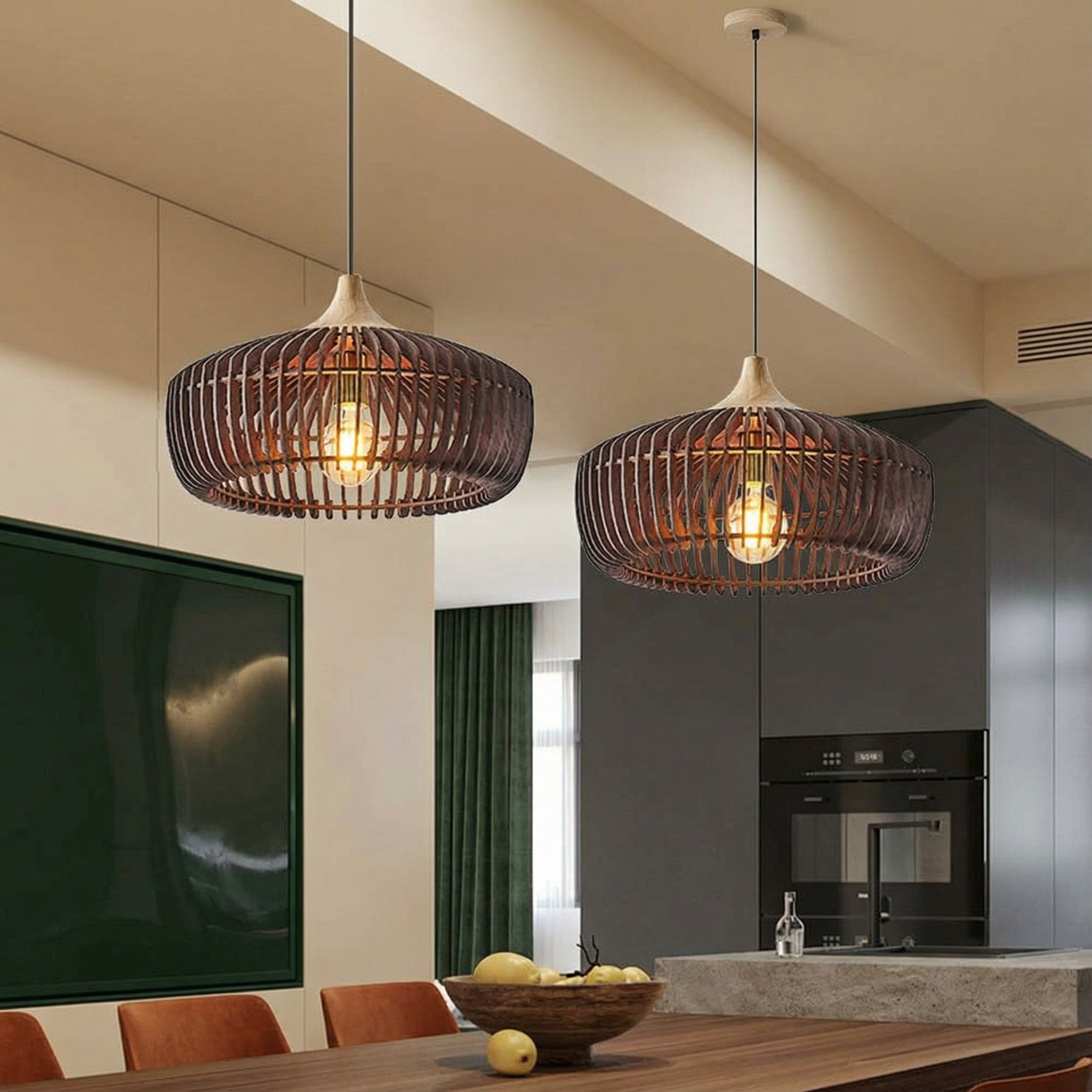 MutoWood | Elegant Natural Wood Nordic Kitchen Pendant Lighting