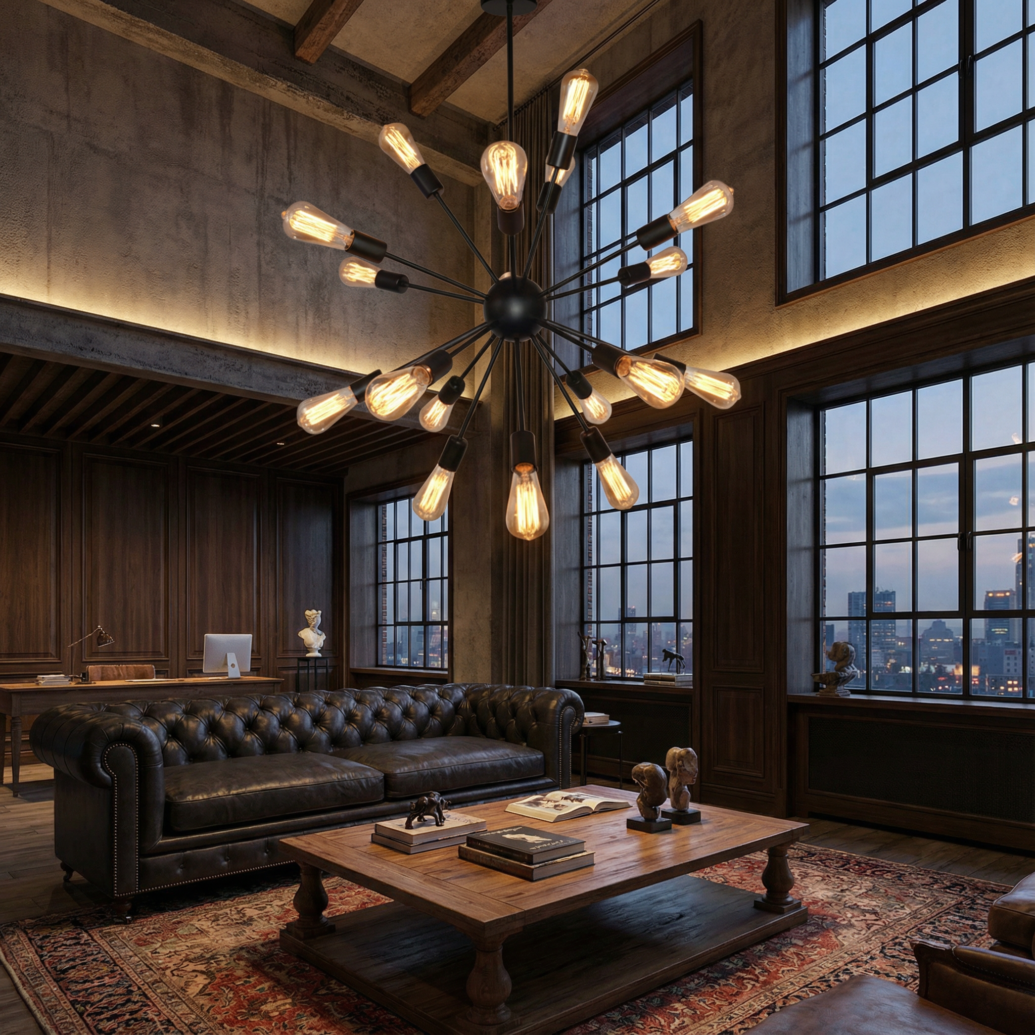 Nocturne | Elegant Black Metal Modern Dining Room Chandelier