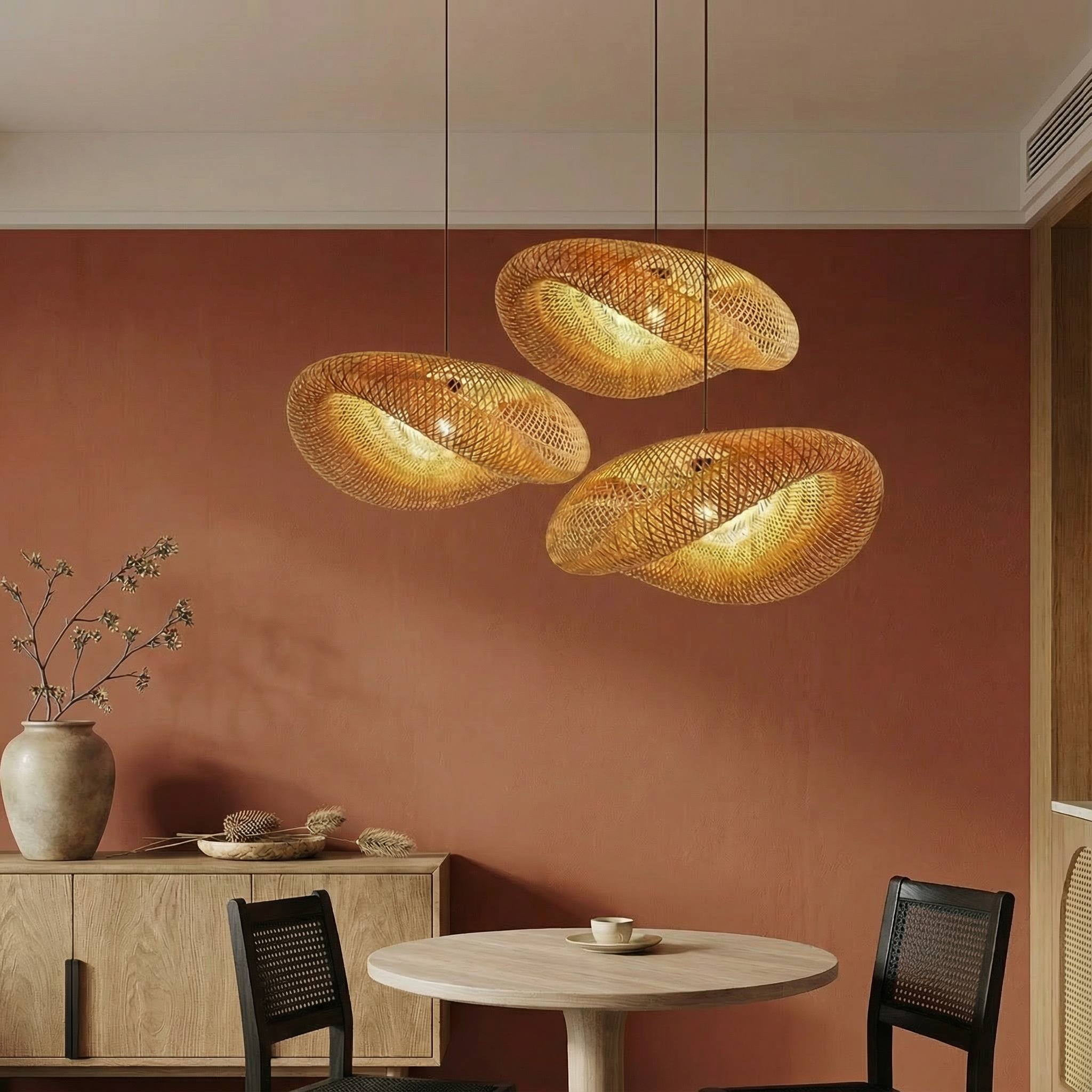 BambooLuxe | Stylish Natural Bamboo Kitchen Pendant Lighting Fixture