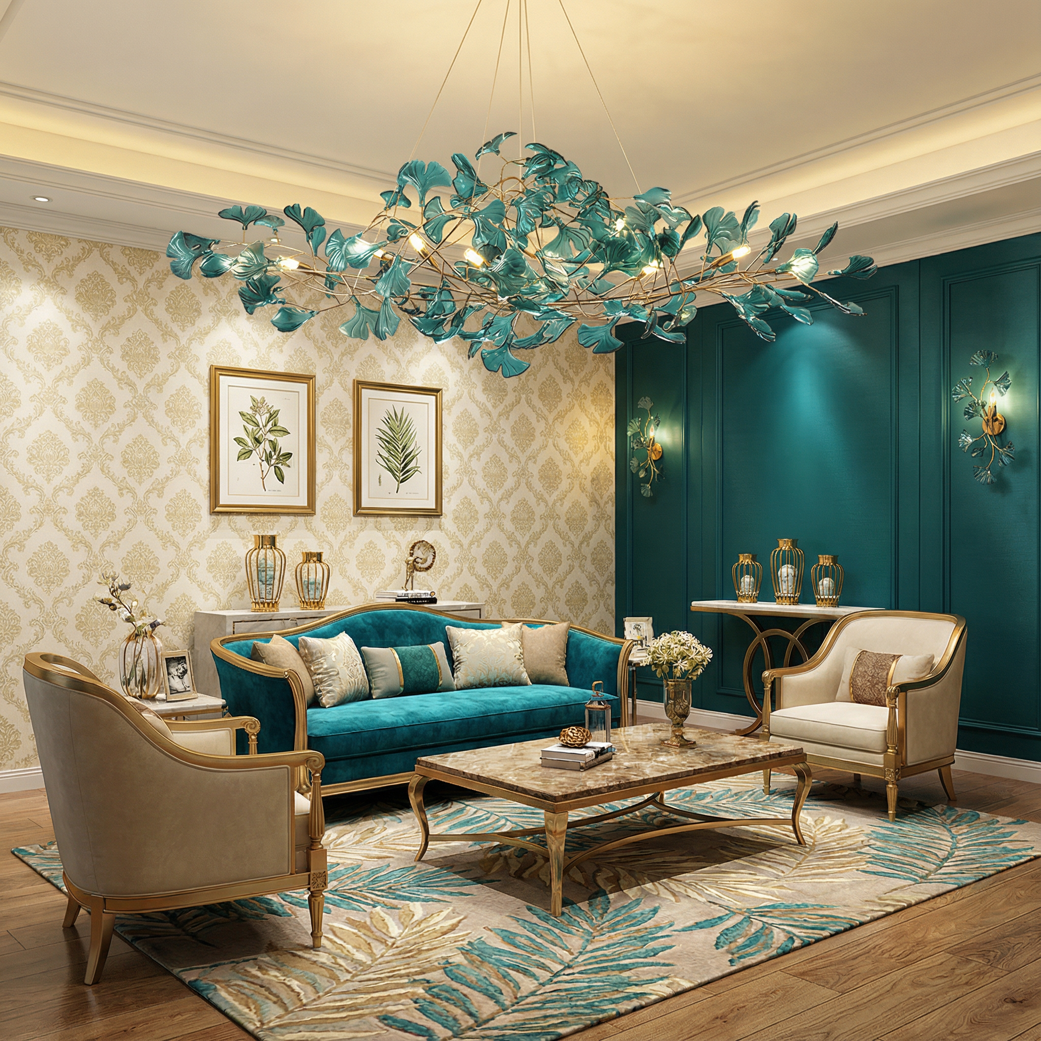 GinkgoGlow | Modern Elegant Acrylic Leaf Chandelier Light